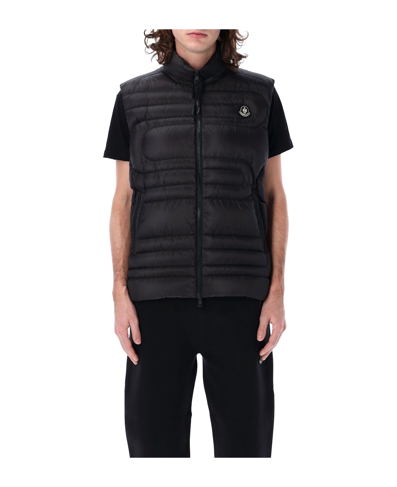 Moncler Emeishan Snake-quilted Down Gilet - BLACK