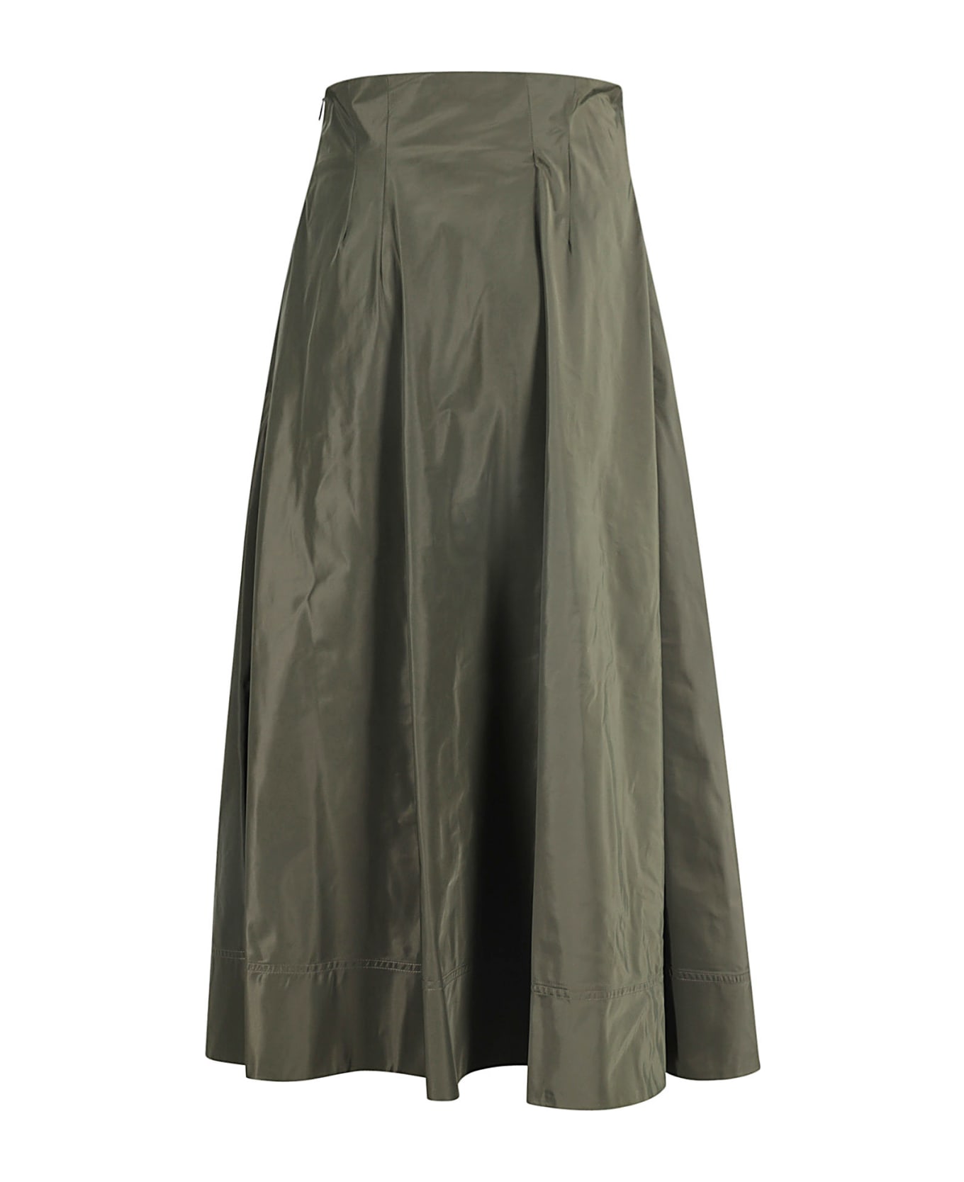 Aspesi Long Green Gathered Skirt - Militare