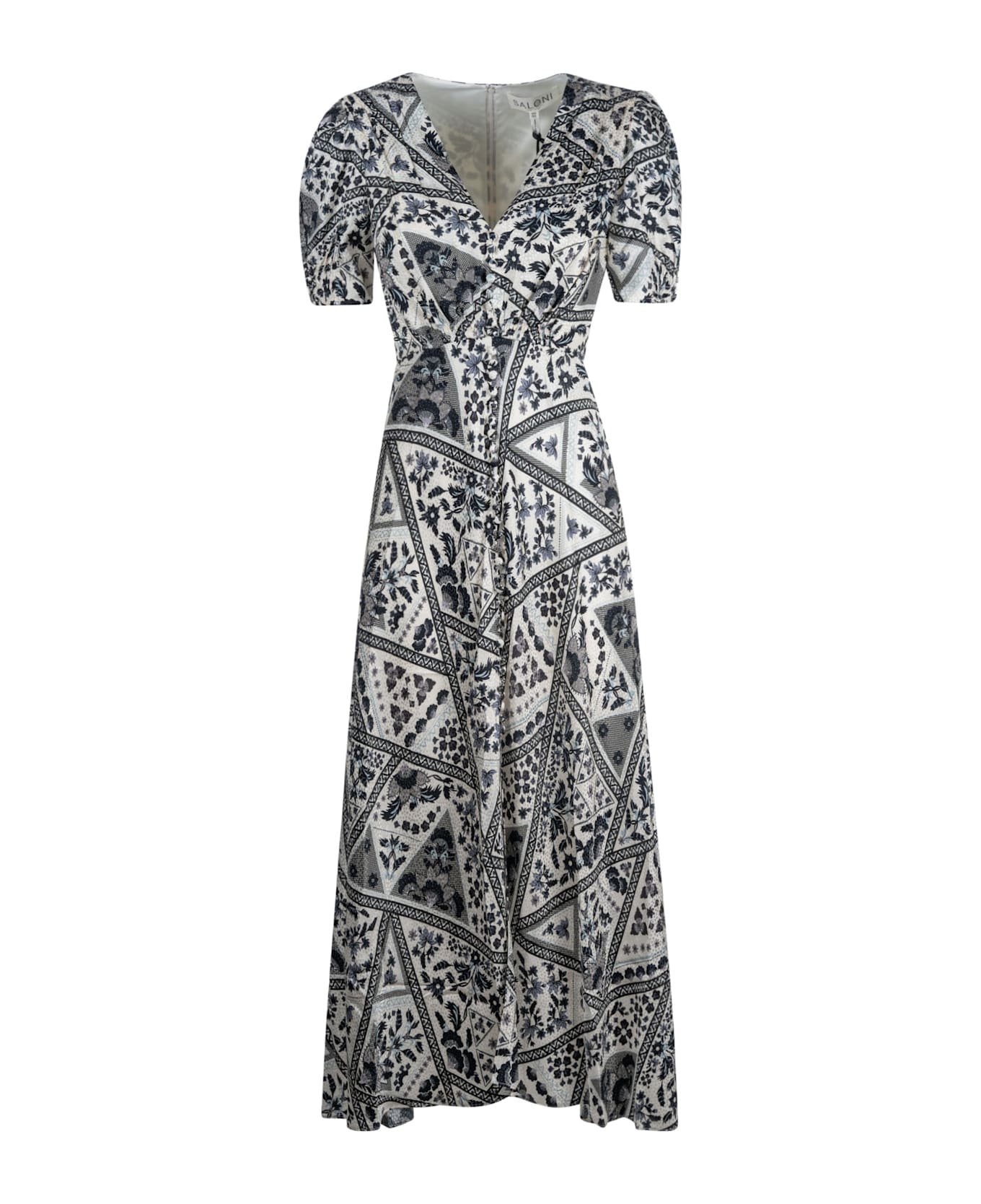 Saloni Lea Long Dress - Cream