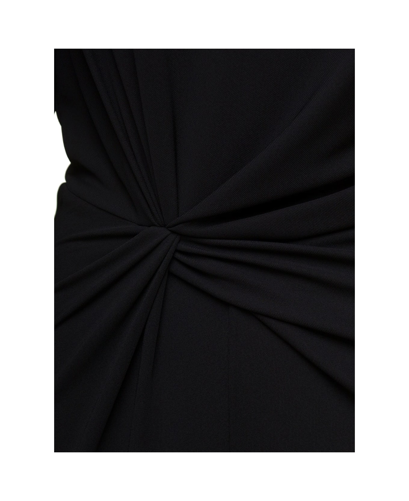 Saint Laurent One-shoulder Jumpsuit With Side Gathering - Black