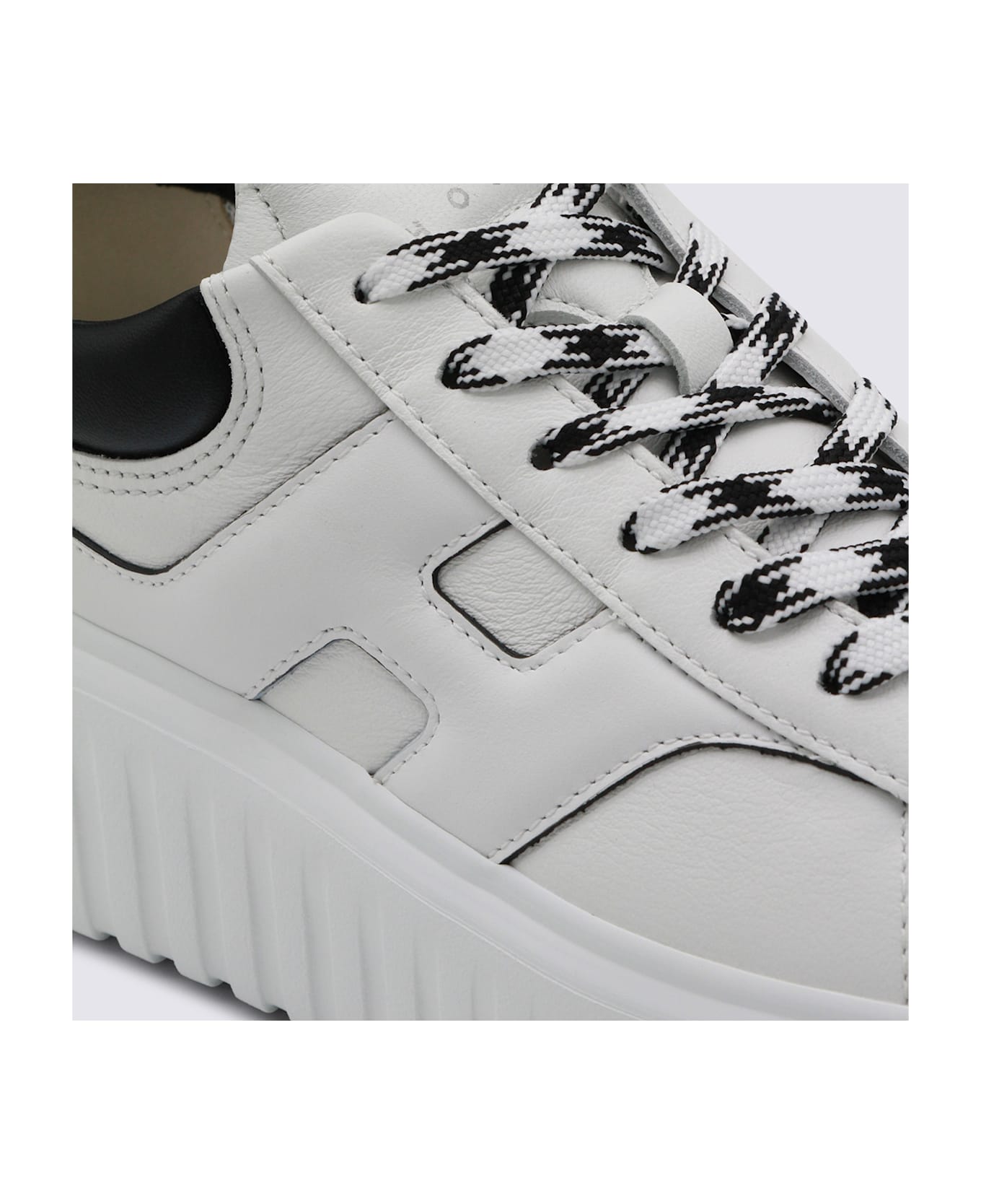 Hogan White And Black Leather Sneakers - White スニーカー