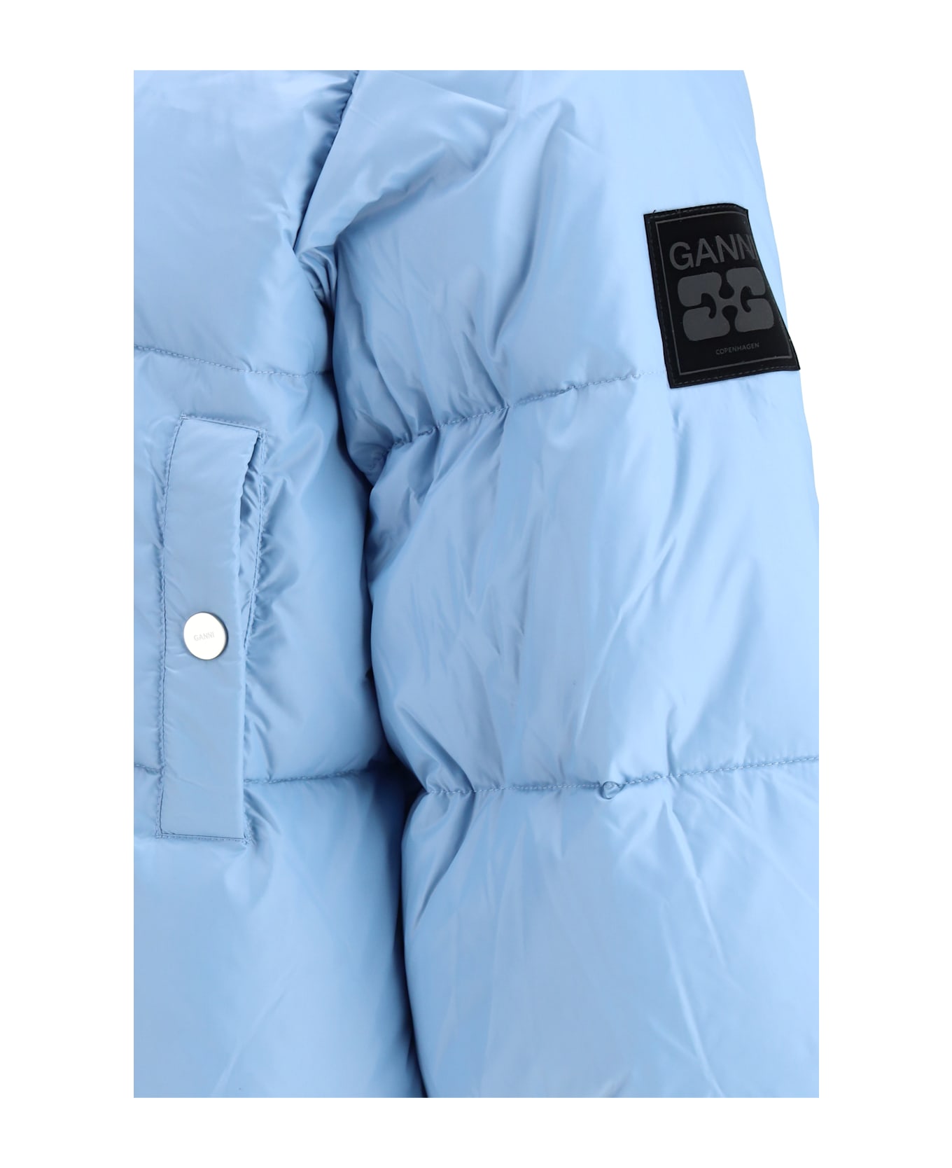 Ganni Shiny Nylon Short Puffer Jacket