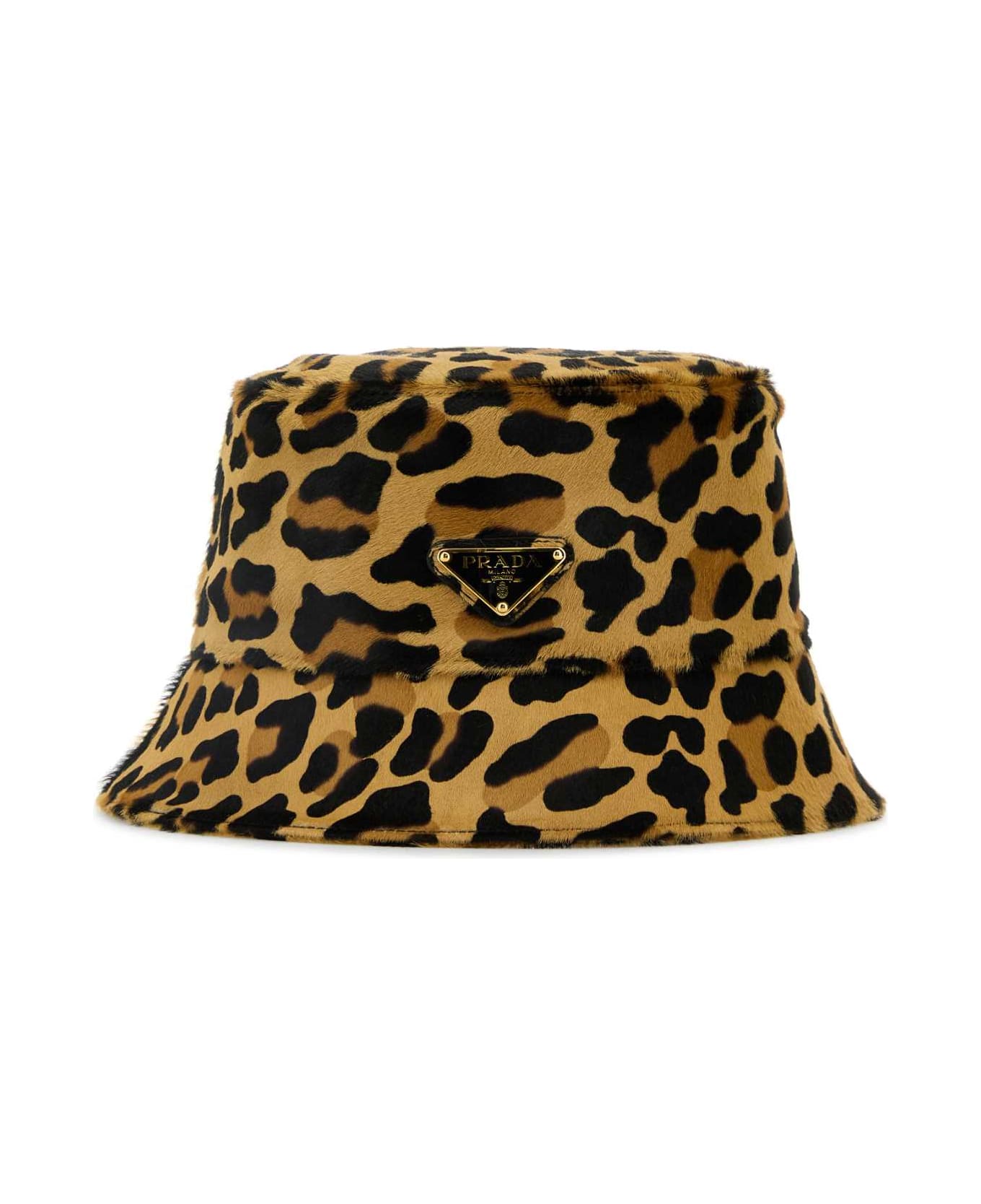 Prada Printed Calf Hair Bucket Hat - MIELE