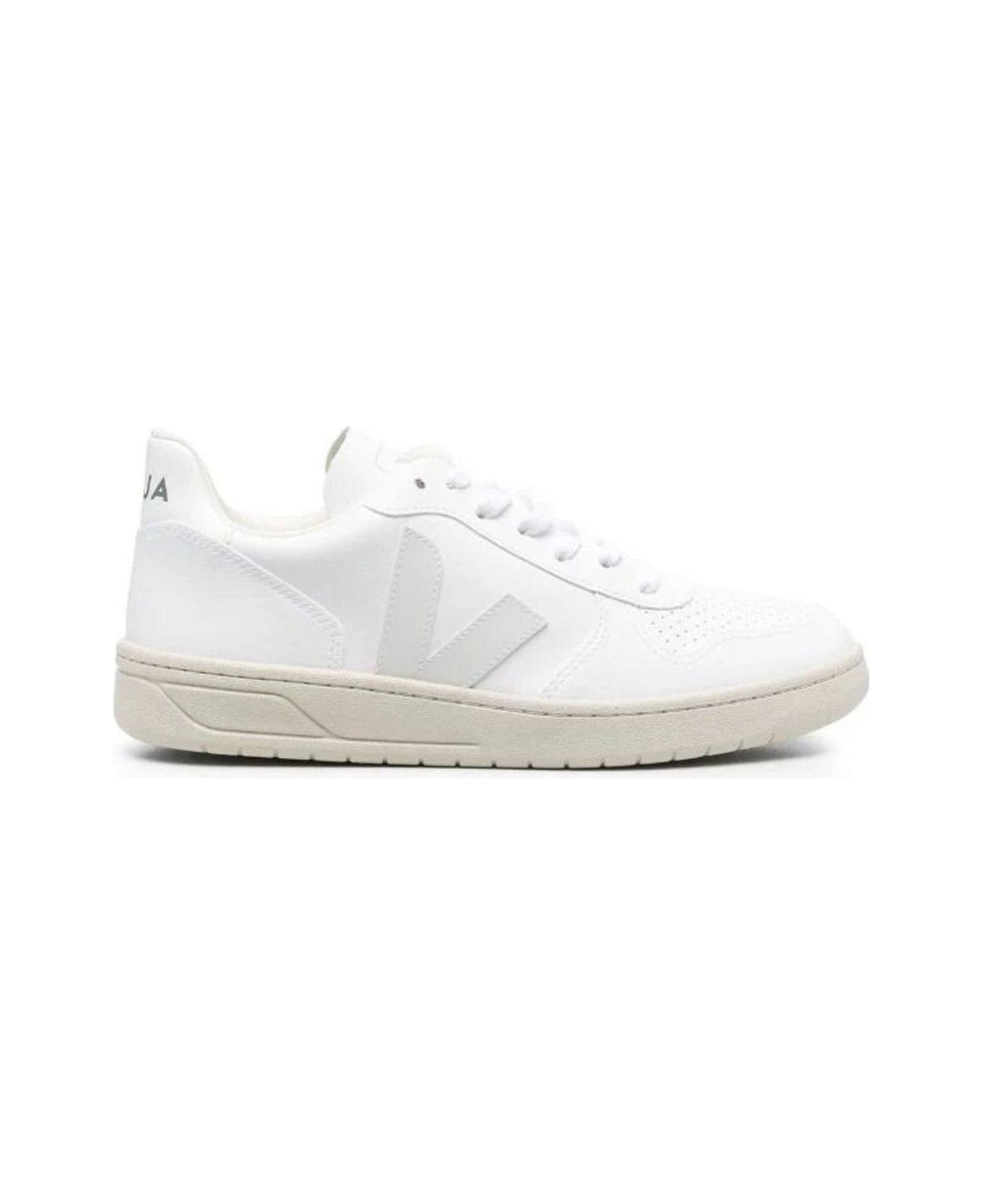 Veja V-10 Lace-up Sneakers - Full White