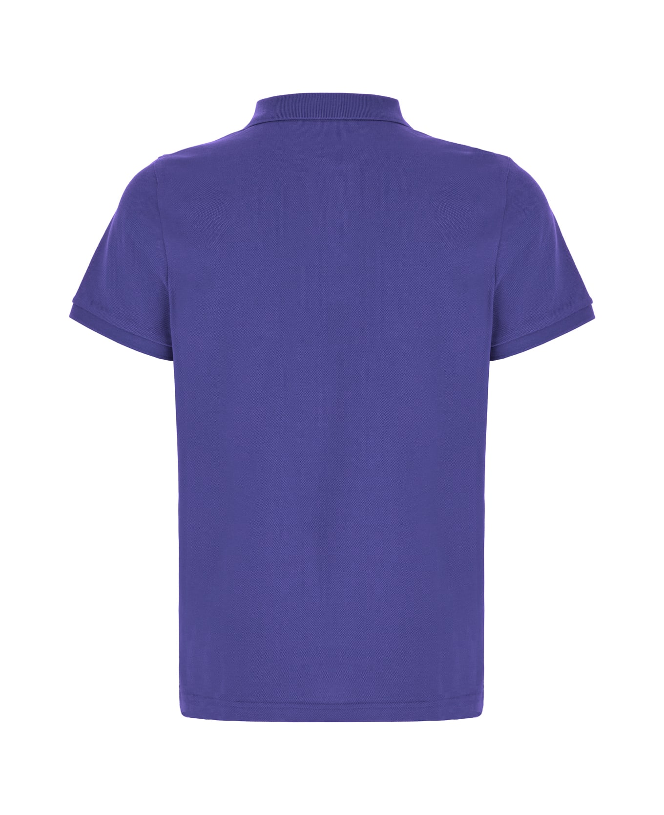 Moncler Blue Piquet Polo Shirt - MULTICOLOUR