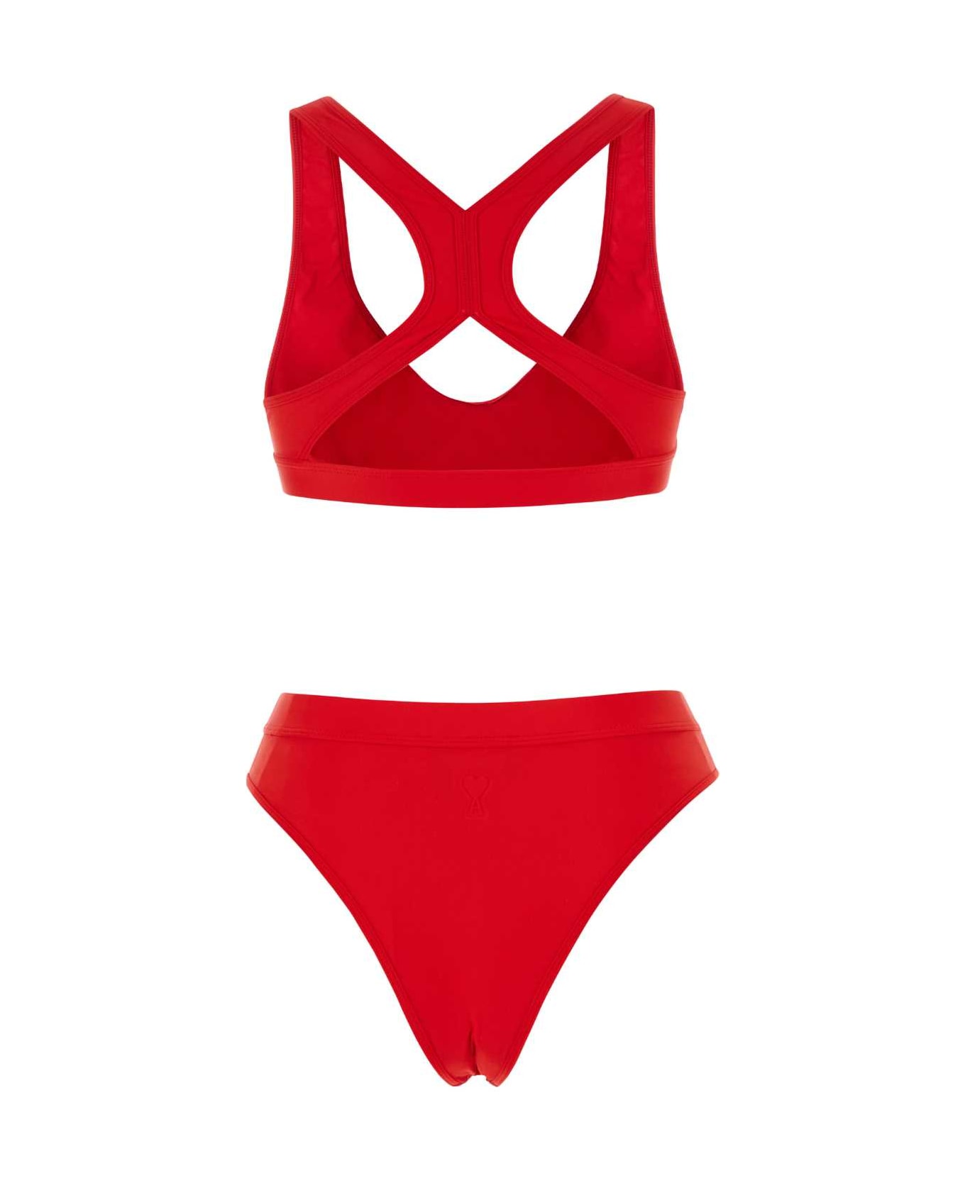 Ami Alexandre Mattiussi Red Stretch Nylon Bikini - 681