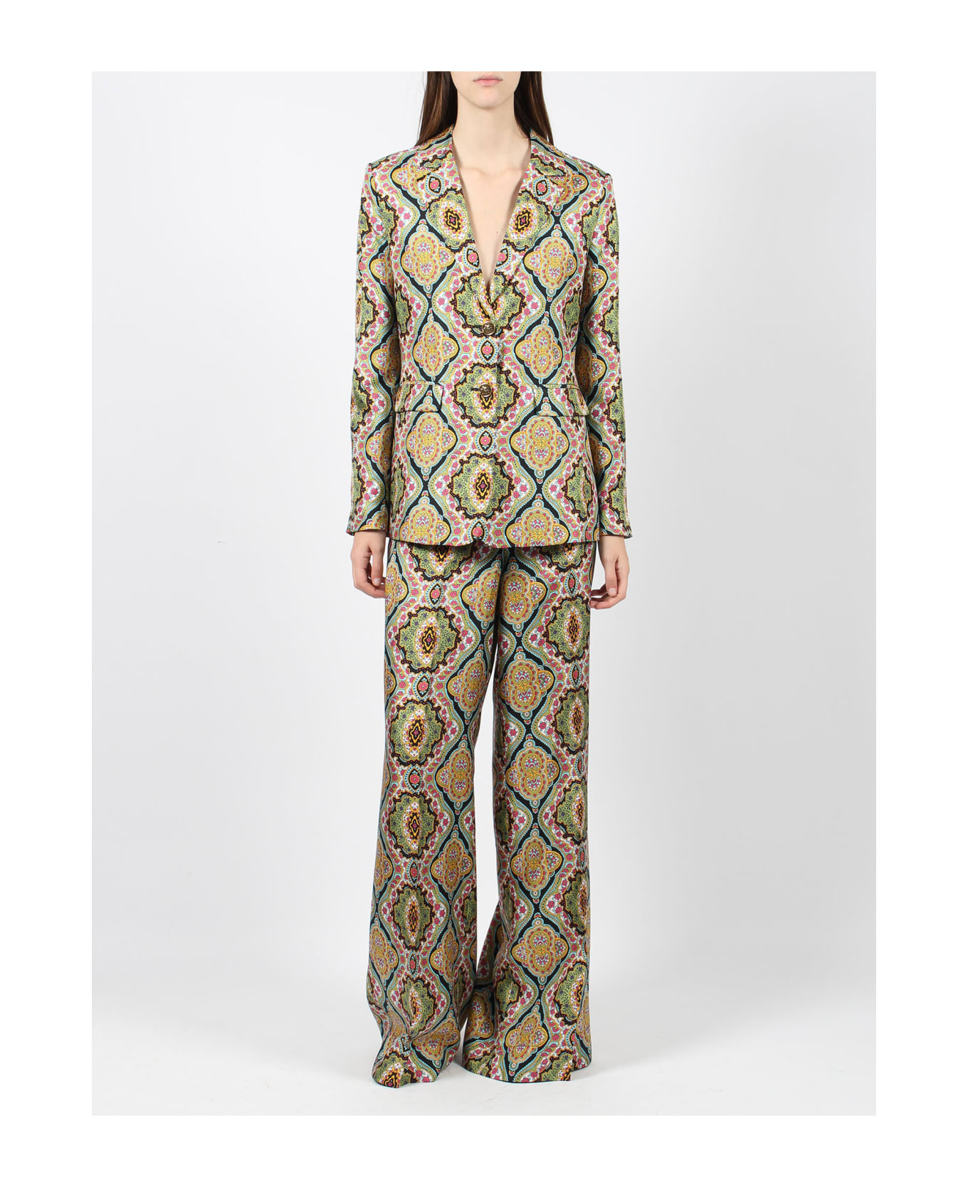 Etro Silk Jacquard Trousers - Multicolour