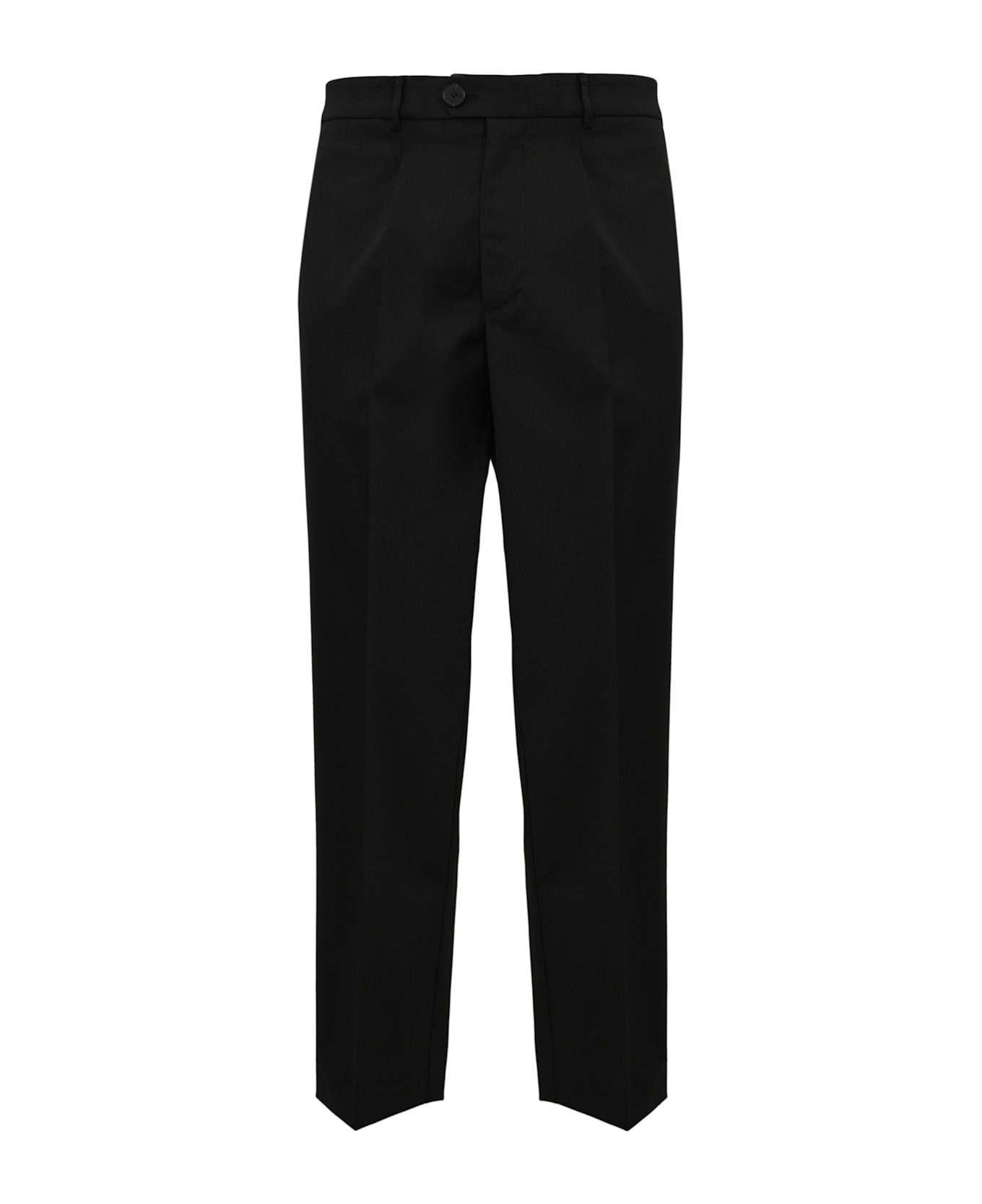 Amaranto Wool Trousers With Pleats - Black