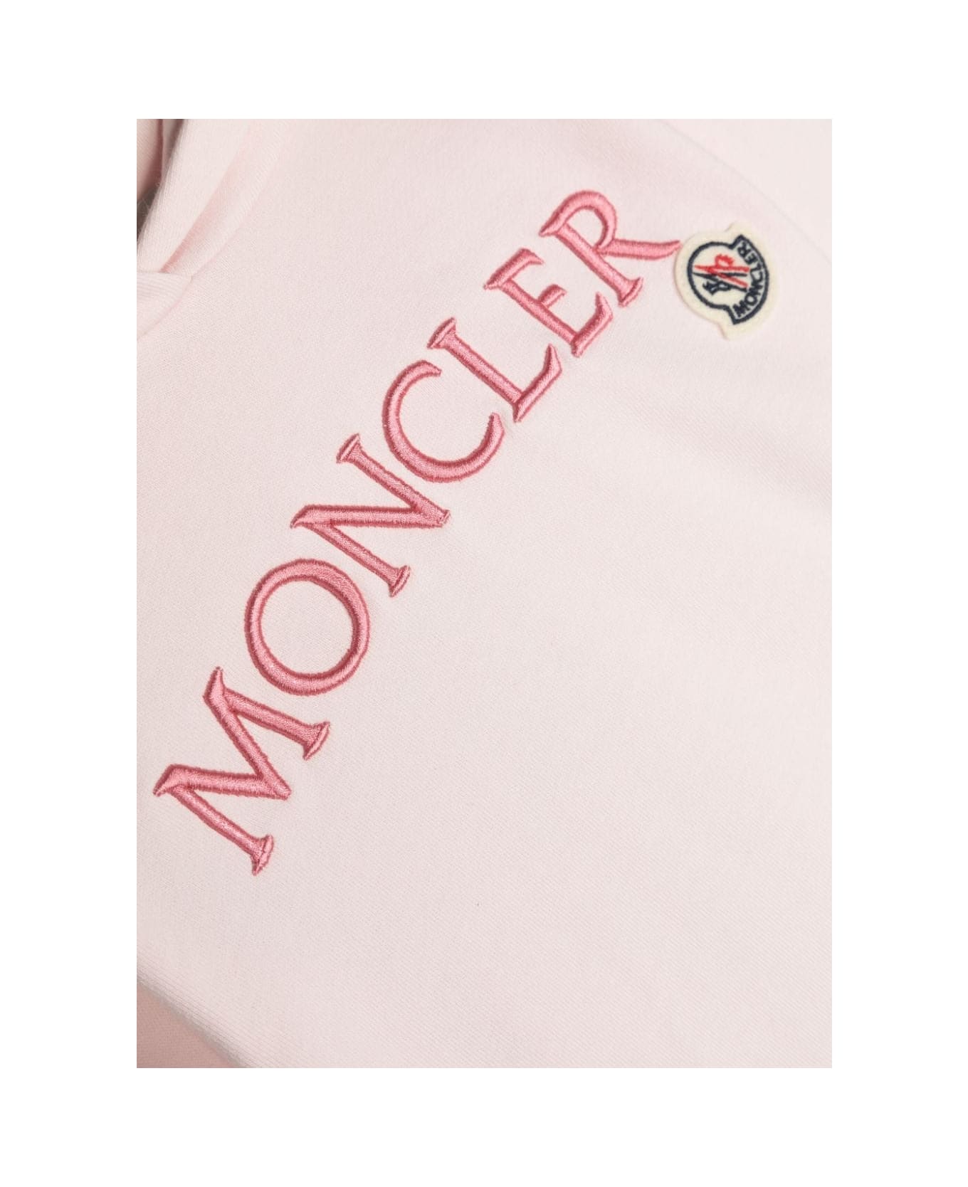 Moncler Pink Hoodie With Embroidered Lettering Logo - Pink ニットウェア＆スウェットシャツ