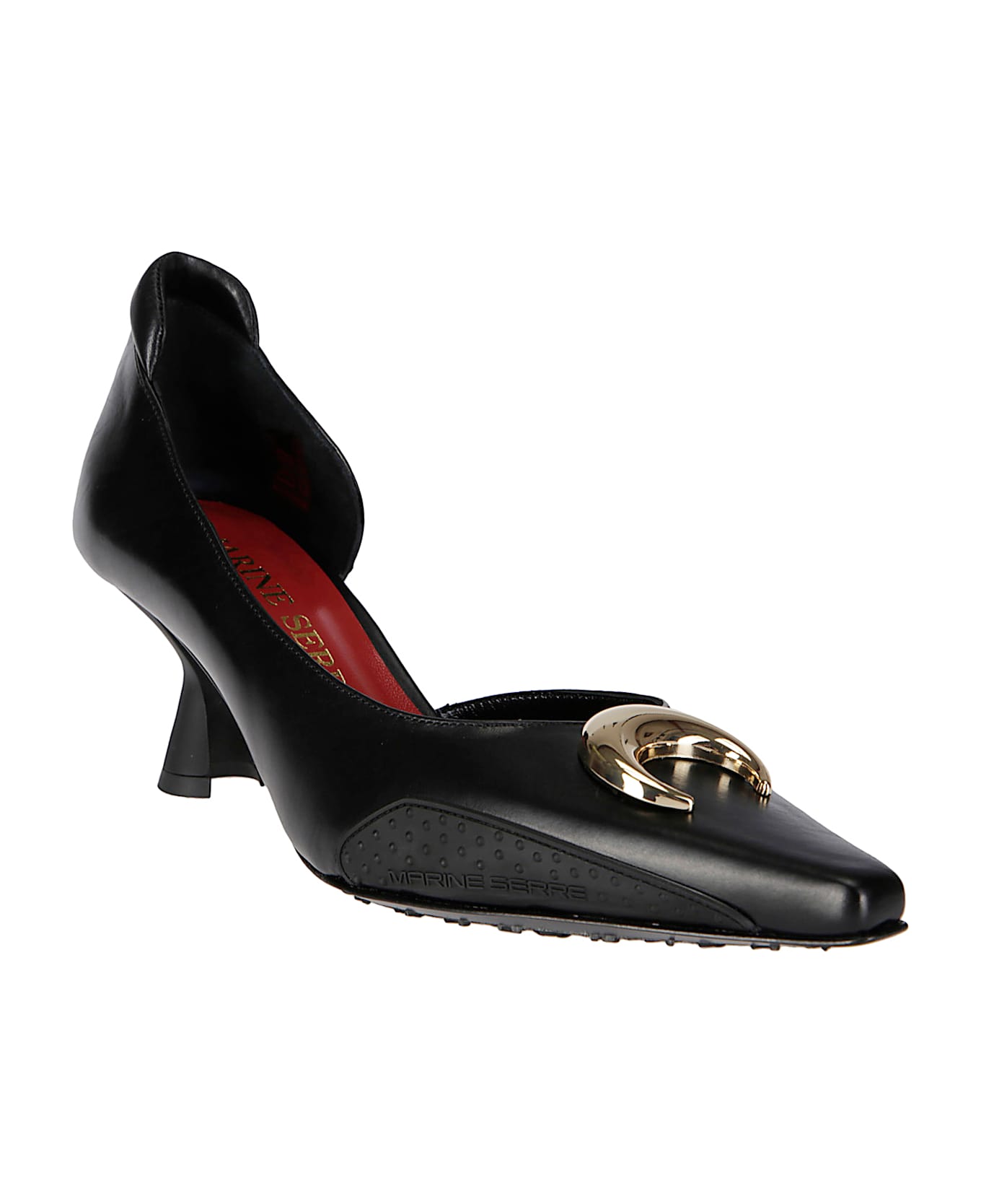 Marine Serre Smooth Leather Ms Pump - BLACK