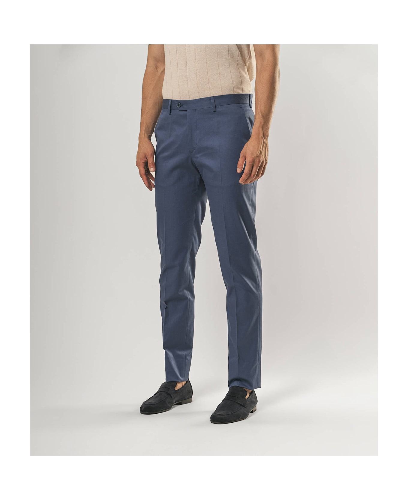 Larusmiani Velvet Trousers Howard Pants - Blue