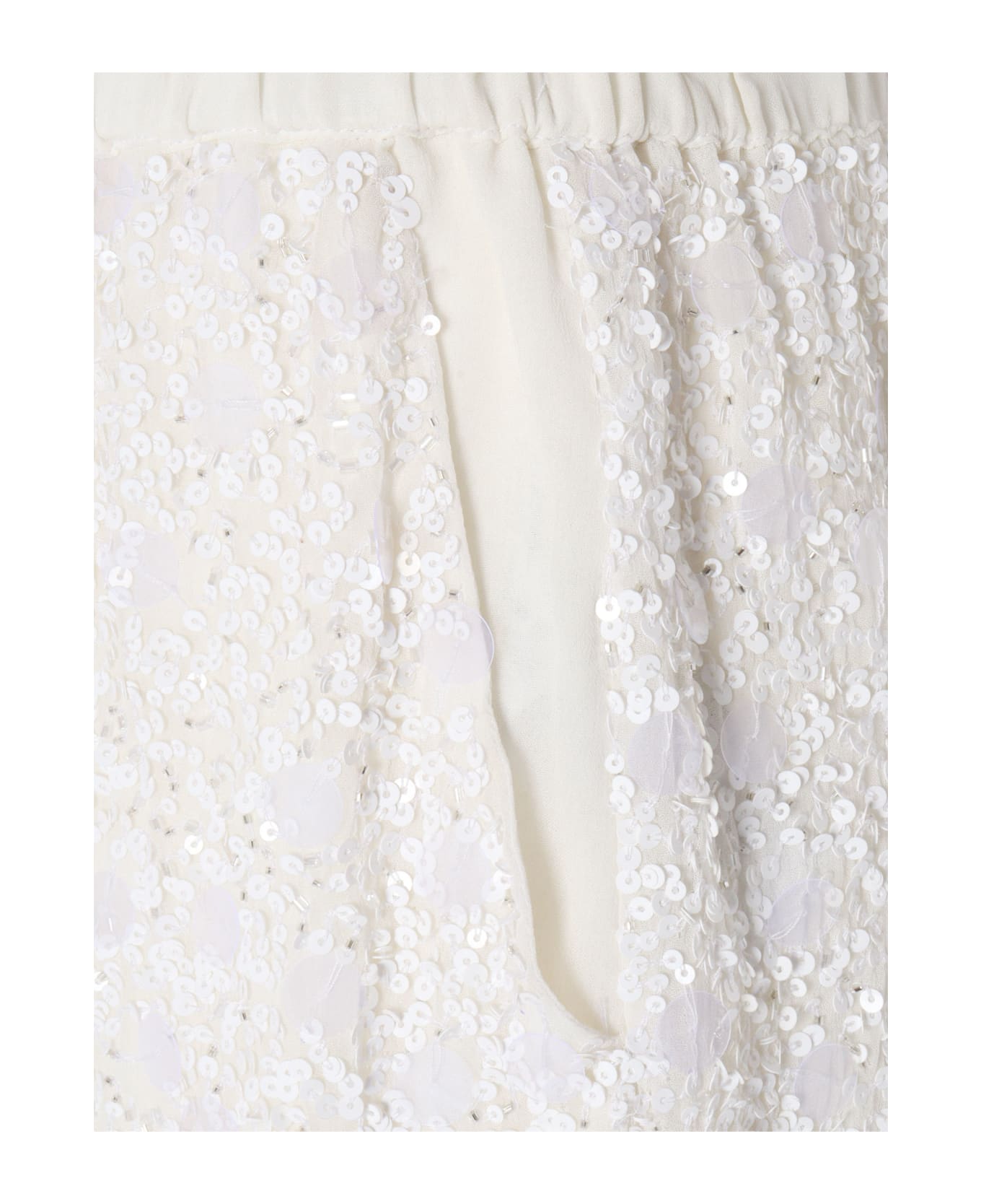 Parosh White Shorts Wtih Sequins - WHITE