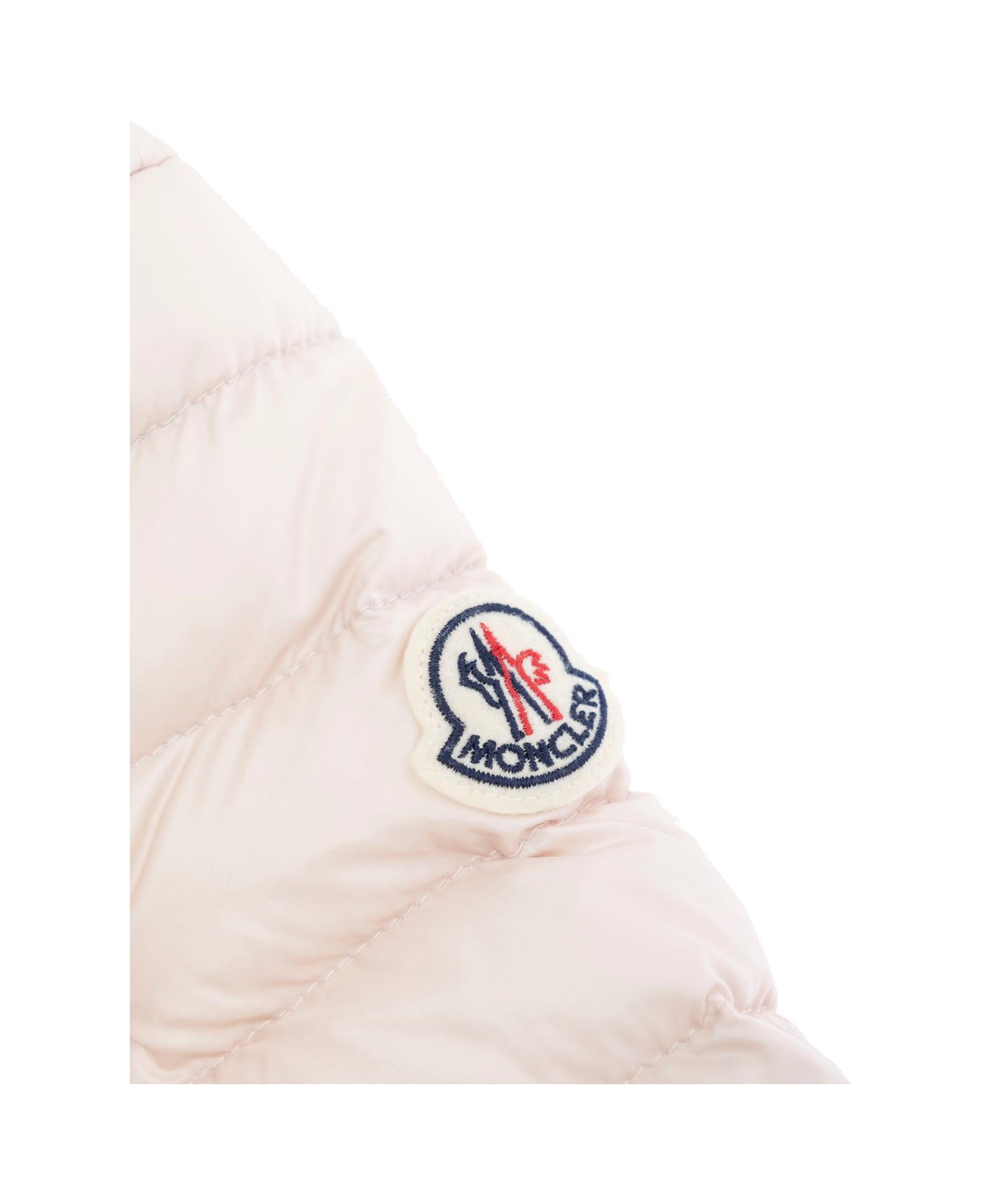 Moncler 
ige
 Pink Down Jacket With Logo Patch Applied On The Sleeve In Tech Fabric Girl - Pink