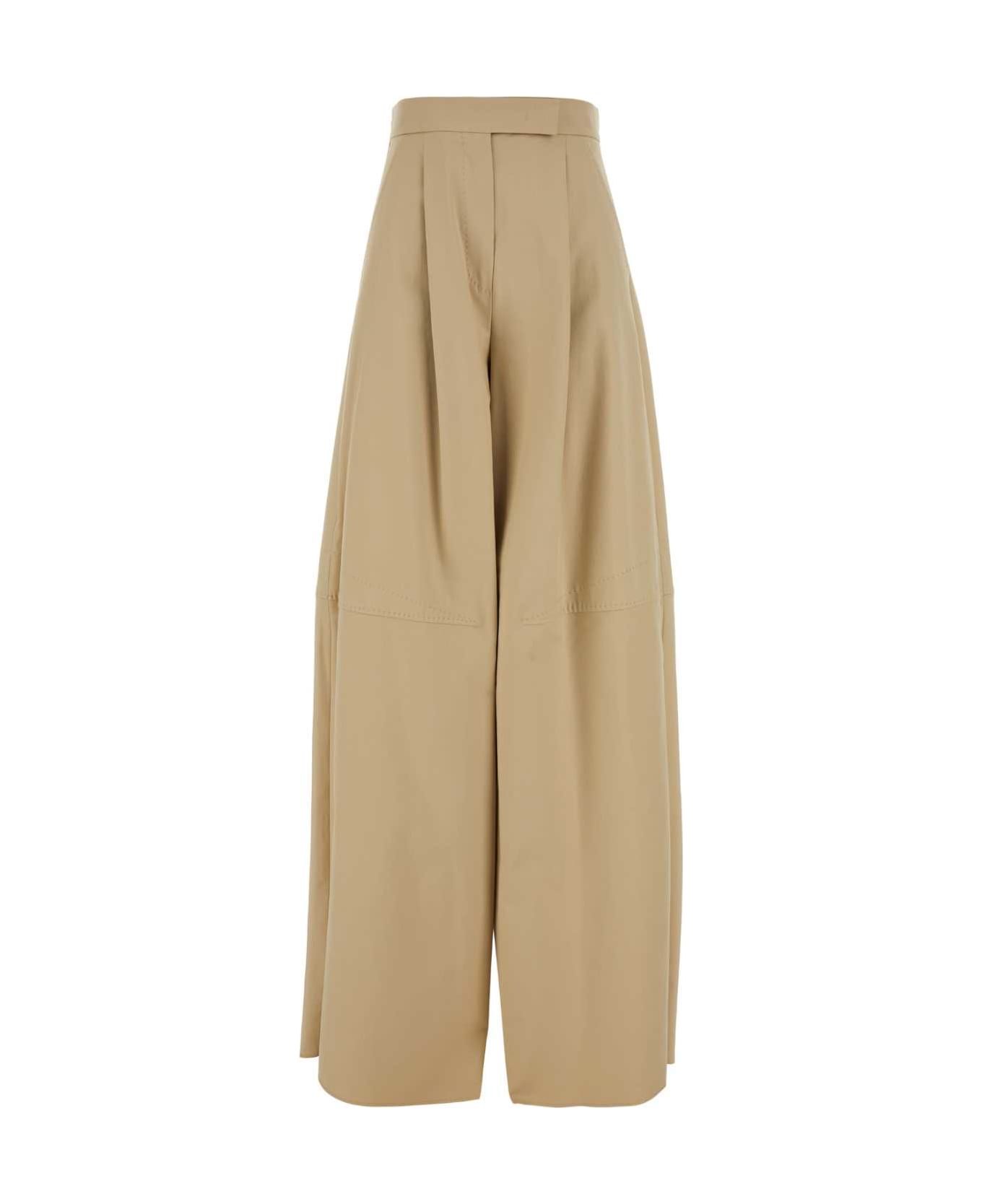 Max Mara Beige Stretch Cotton Avoriaz Wide-leg Pant - ECRU