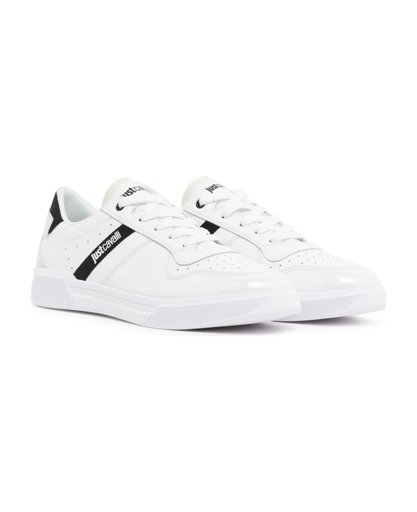 Just Cavalli White Low Top Sneakers - White