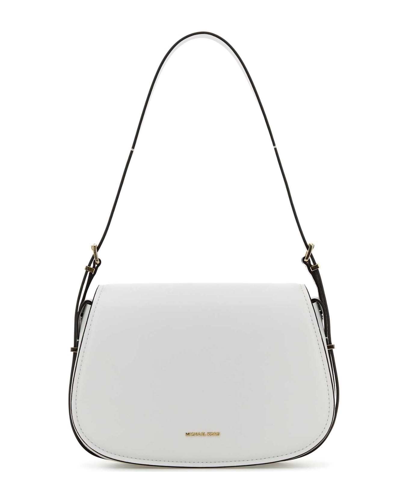 Michael Kors White Leather Moore Shoulder Bag - OPTICWHITE