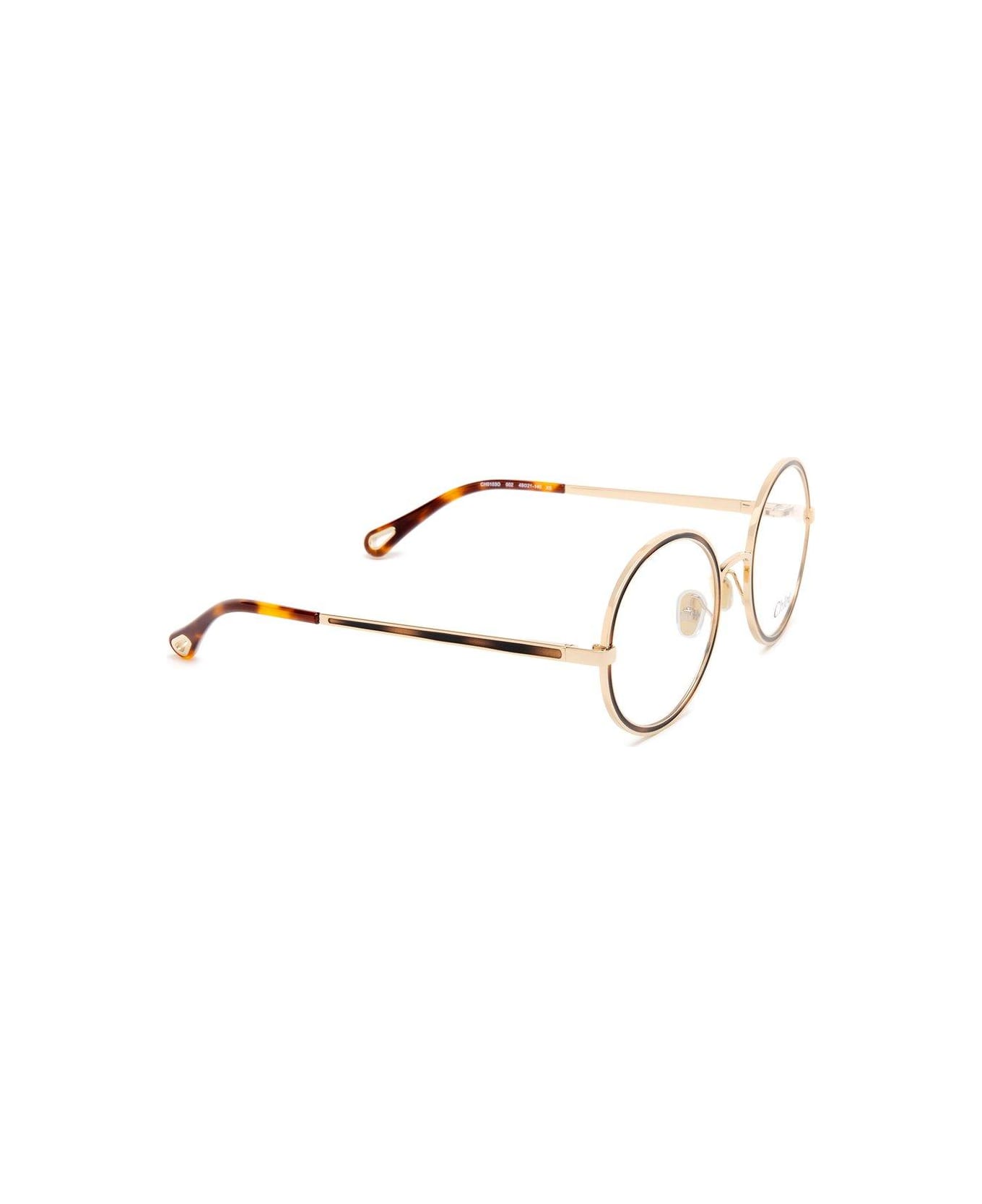 Chloé Eyewear Round Frame Glasses - 002 gold gold transparent