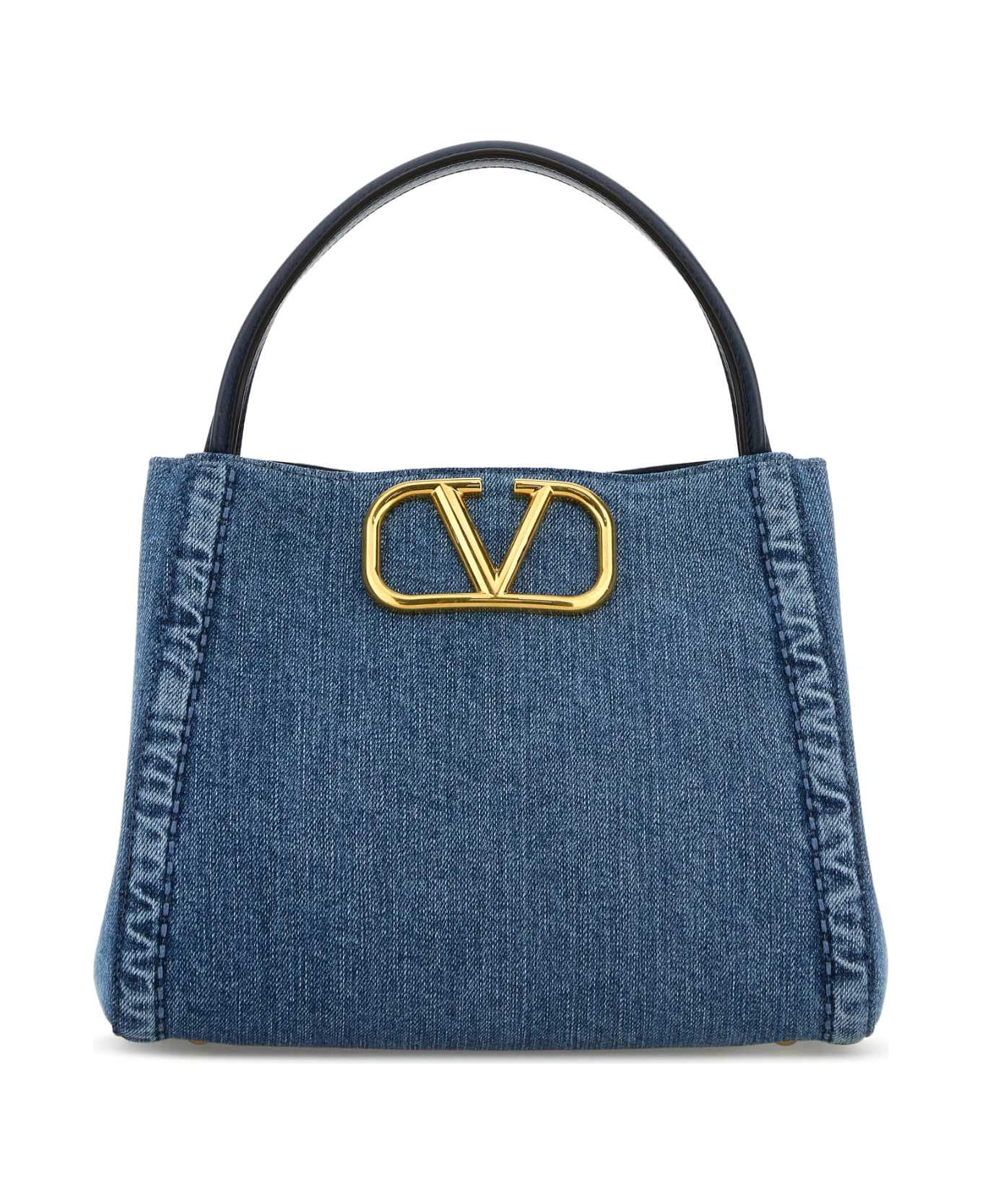 Valentino Garavani Denim Vlogo Handbag - DENIMWORKERMULTICOLOR
