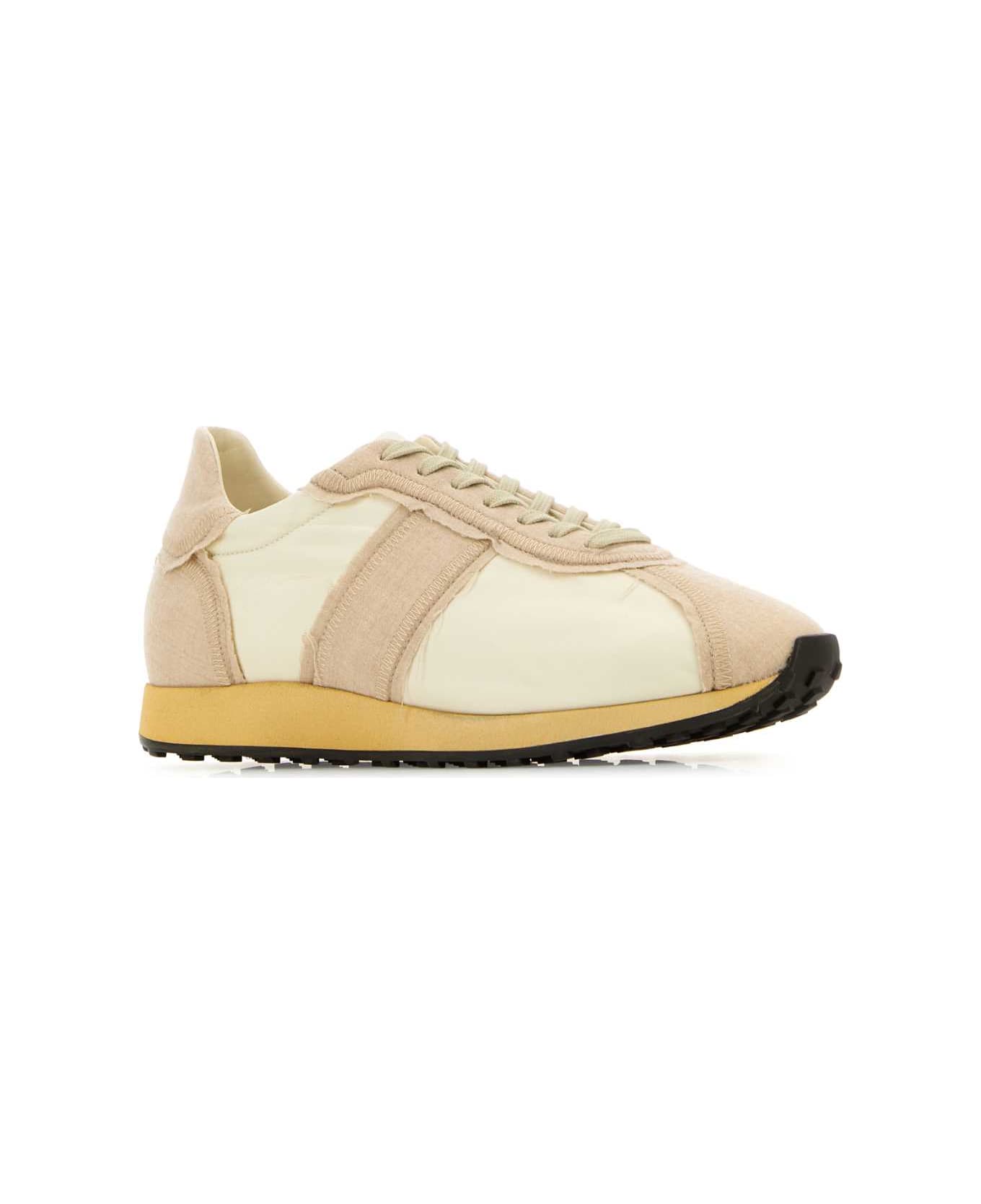 The Row Two-tone Canvas Mica Sneakers - BEIGEOFFWHITE