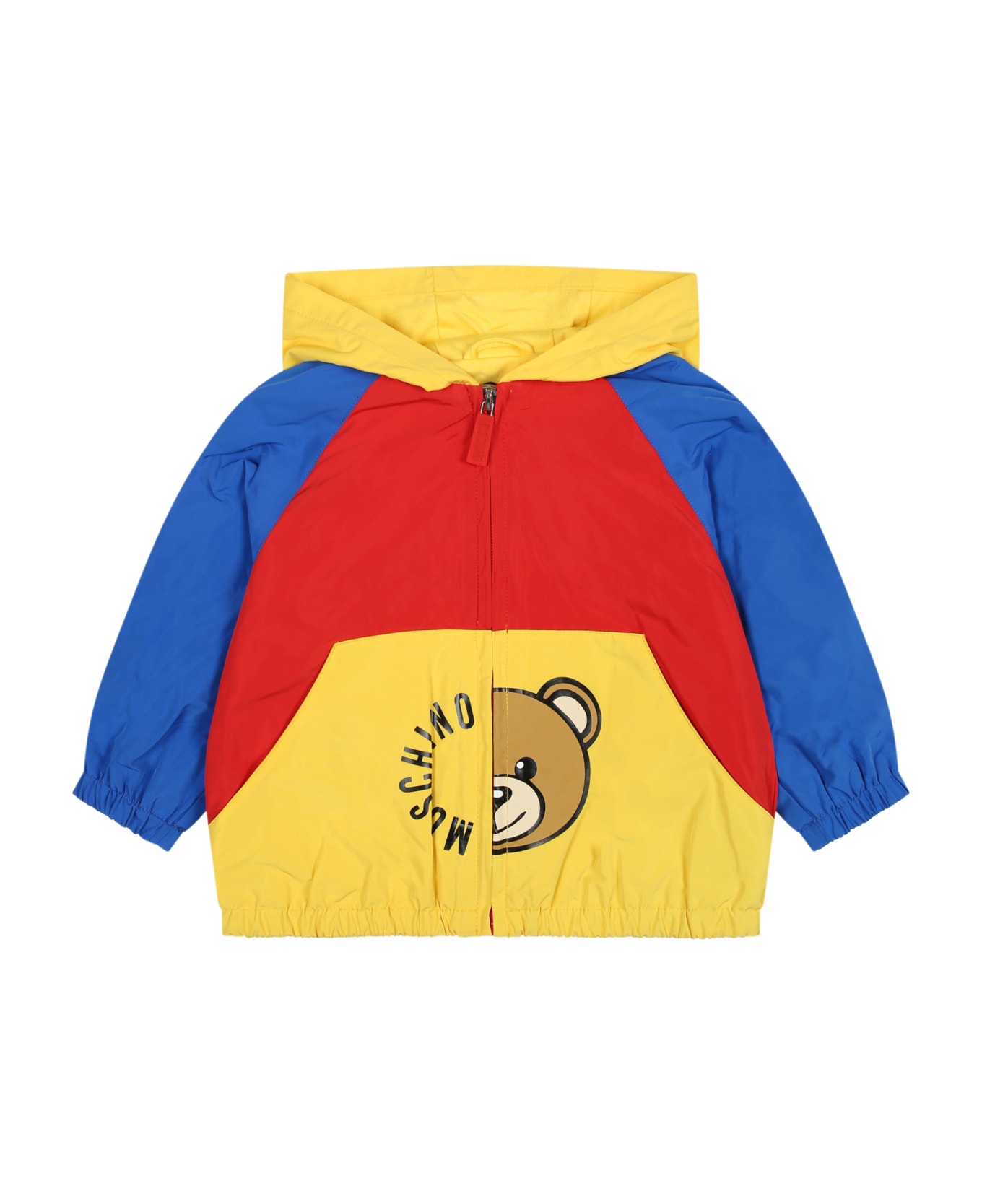 Moschino Multicolor Windbreaker For Baby Boy With Teddy Bear - Multicolor コート＆ジャケット