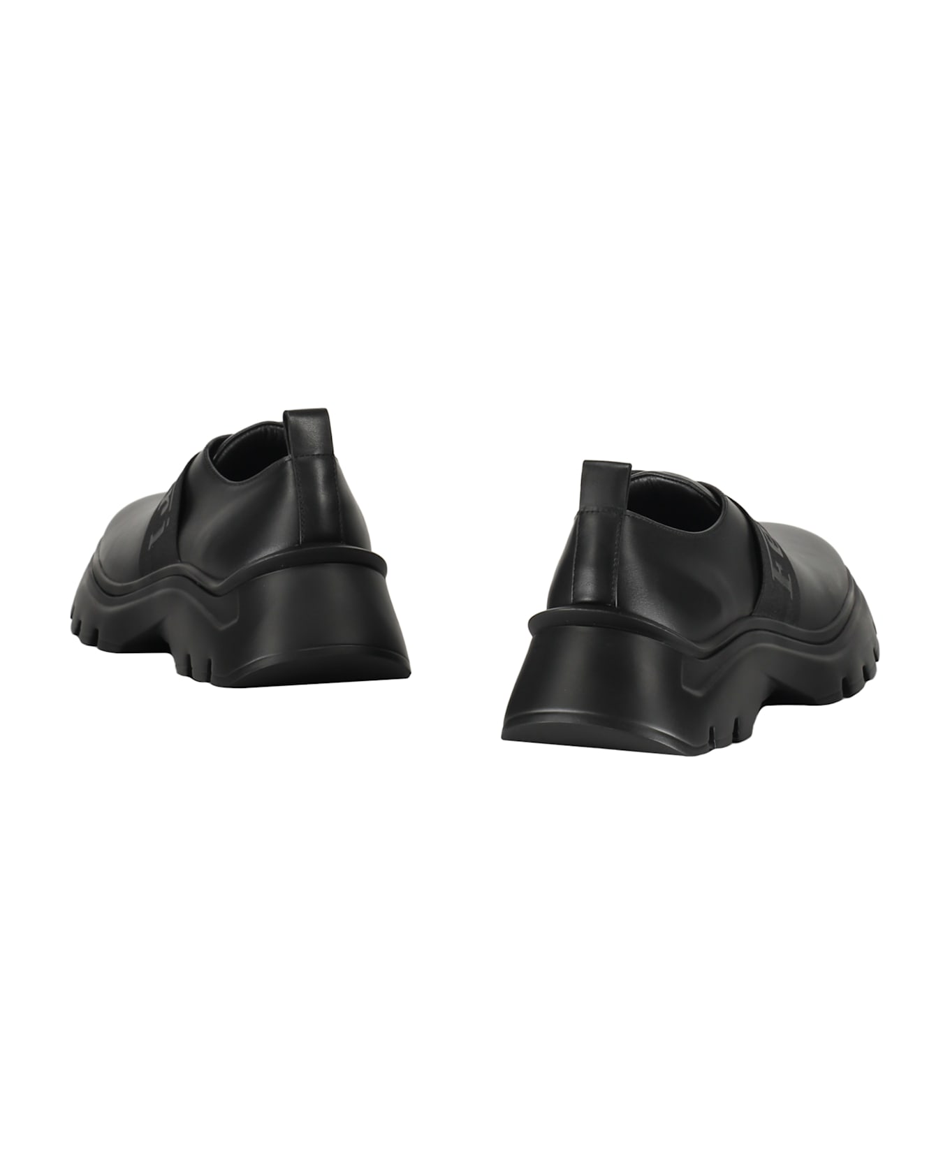 Ferrari Leather Lace-up Derby Shoes - black