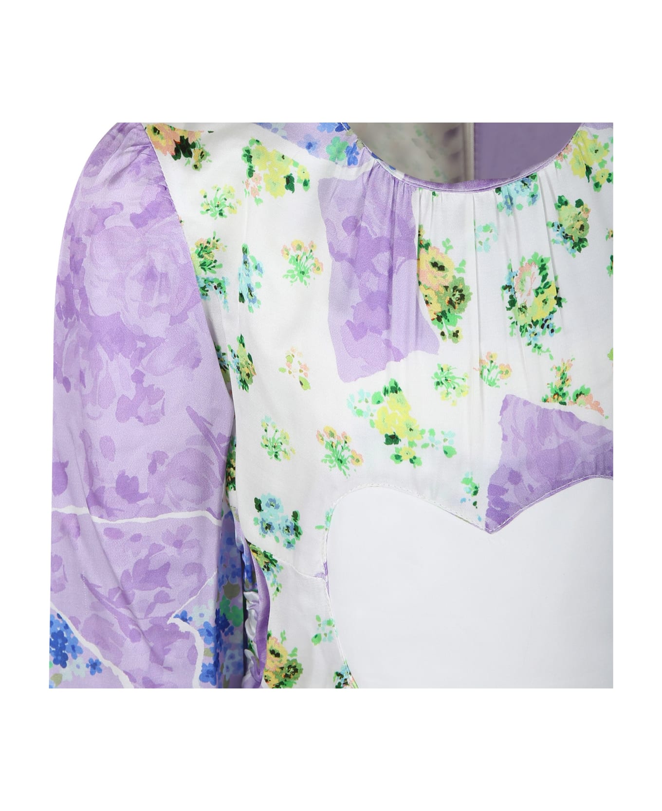 MSGM Lilac Dress For Girl With Hearts - Lilac