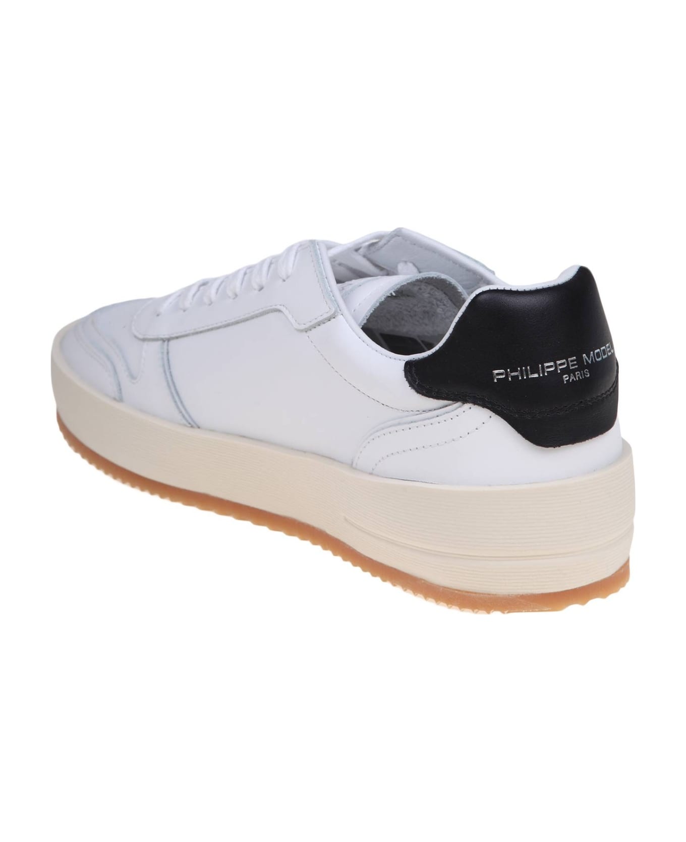 Philippe Model Nice Low White Leather Sneakers - white/black スニーカー