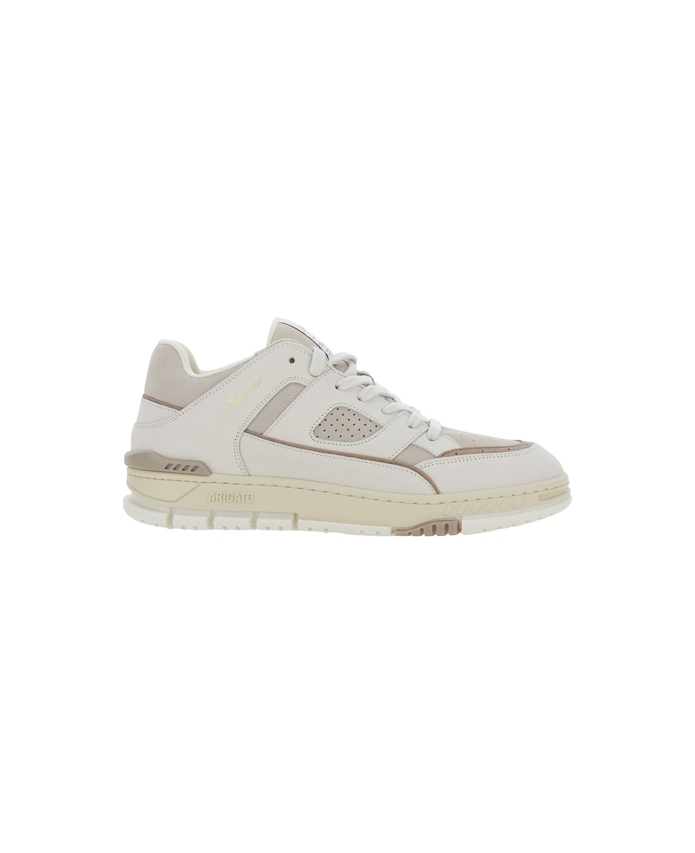 Axel Arigato 'area Lo' Beige Low Top Sneakers With Logo Patch On The Tongue And Chunky Sole In Leather Man - Beige