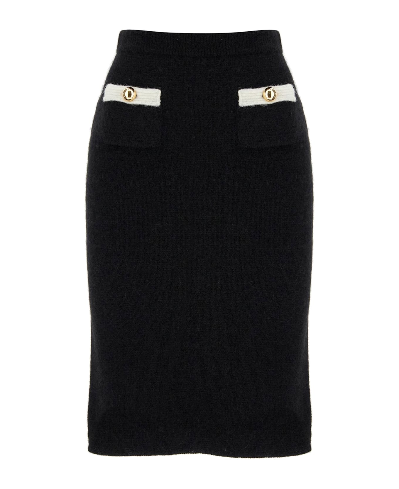 Alessandra Rich 'alpaca Midi Skirt - BLACK (Black)