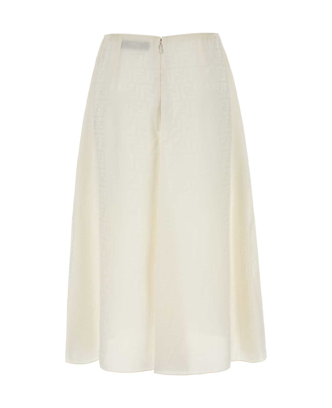 Fendi Ivory Silk Skirt - PENELOPE-PANNA