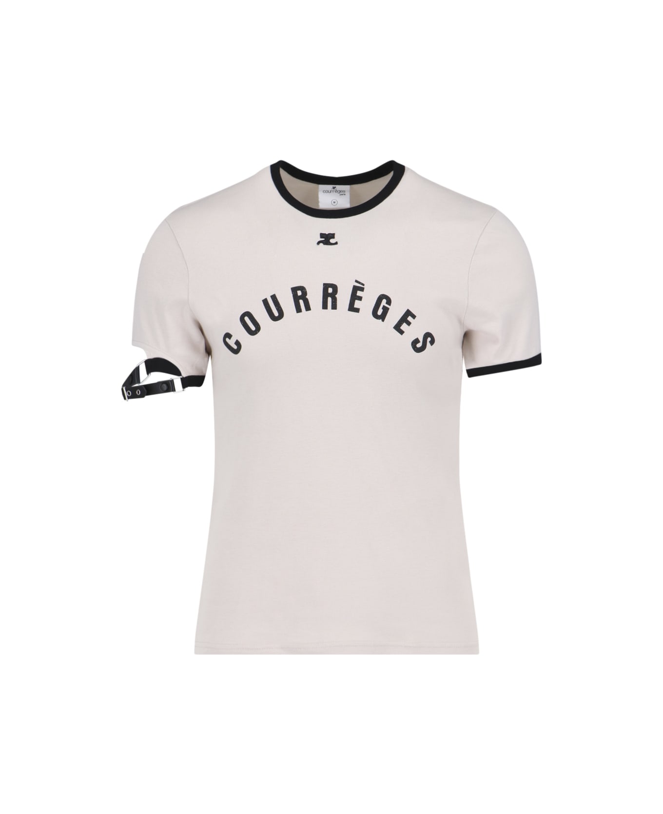 Courrèges T-shirt With Contrasting Details - Taupe