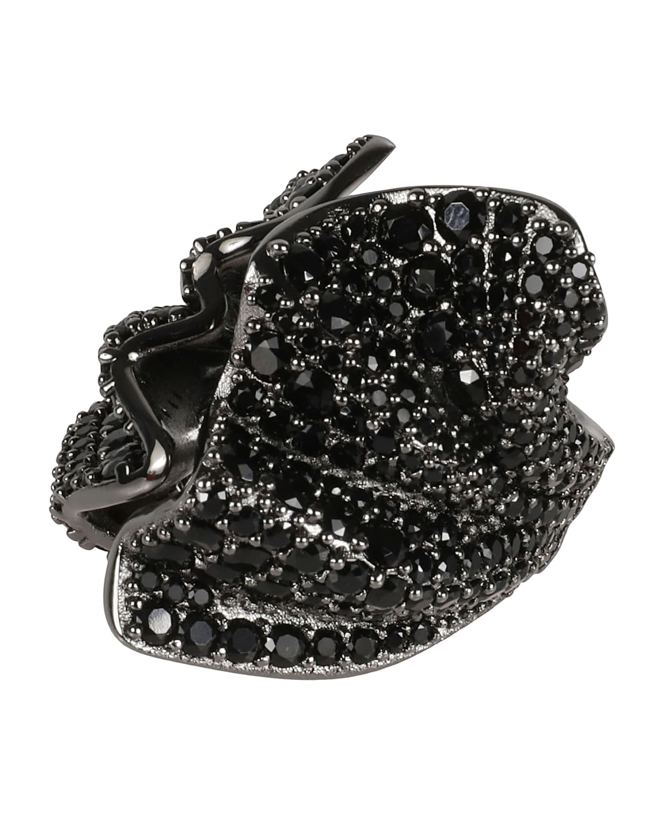 Ferragamo An Drape Embellished Ring - Black