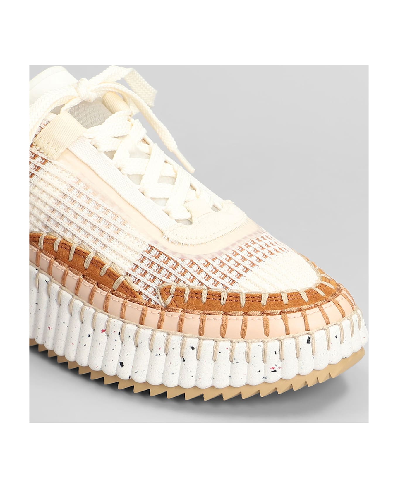 Chloé Nama Sneakers In Beige Suede - beige