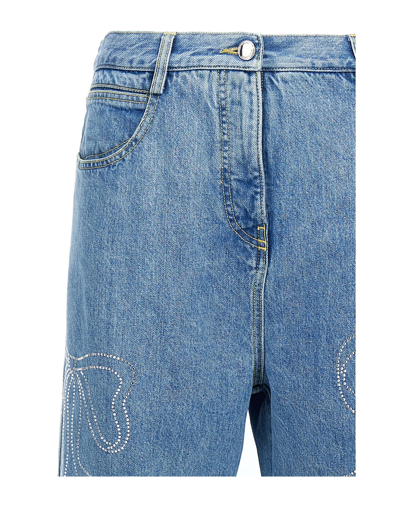 Mach 
Mach 
crystal Ribbon Hot Fix
 Jeans - Light Blue