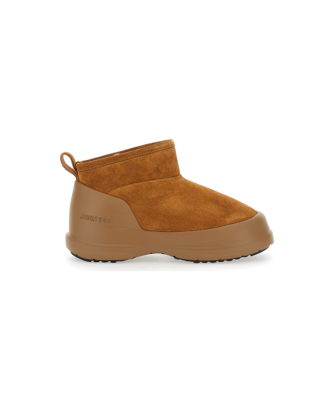 Moon Boot 
luna
 Brown Ankle Boots With Logo Lettering On The Side In Leather And Suede Woman - Brown