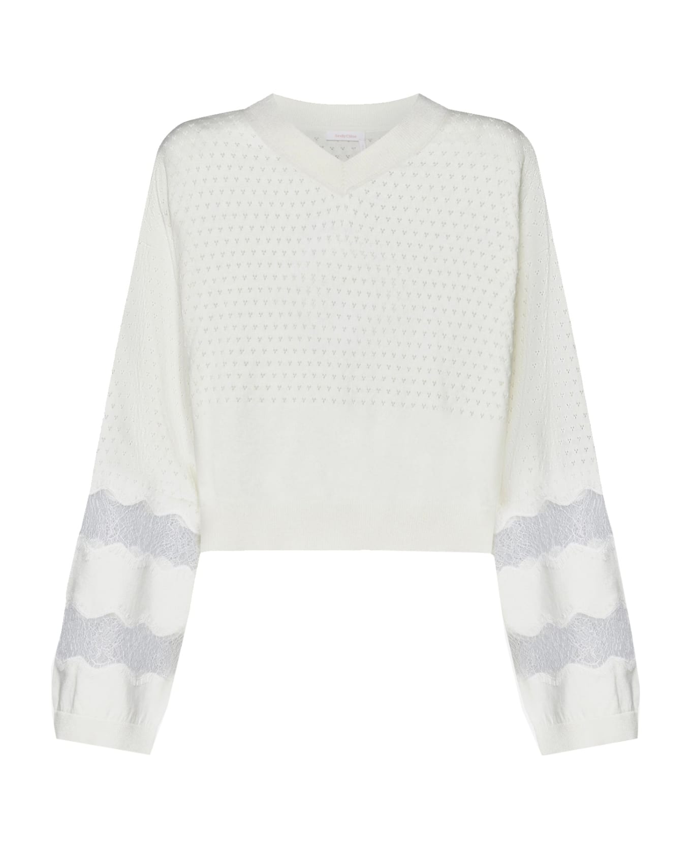 See by Chloé Cotton And Cashmere Pullover - White