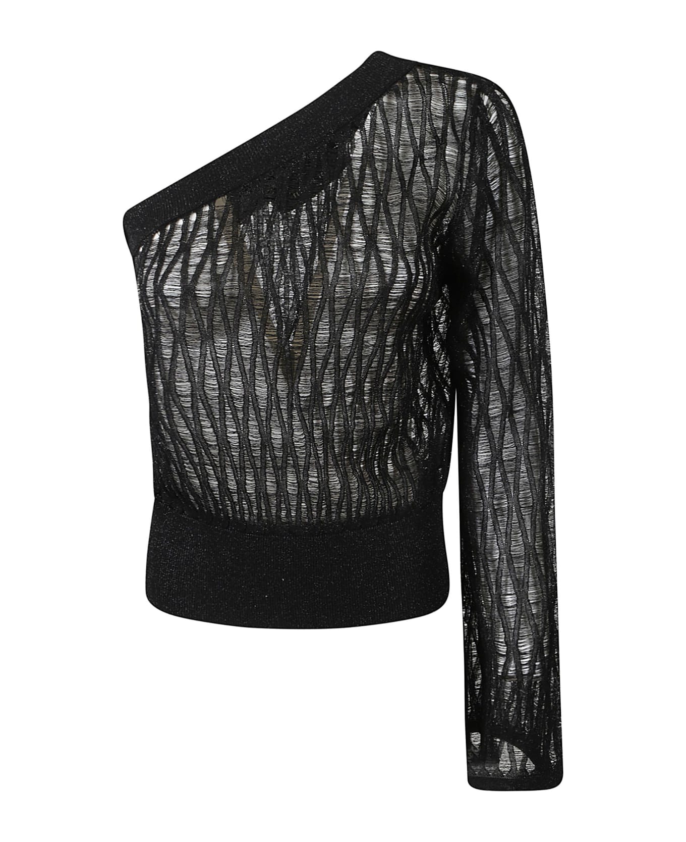 Federica Tosi One-shoulder See-through Top - Black