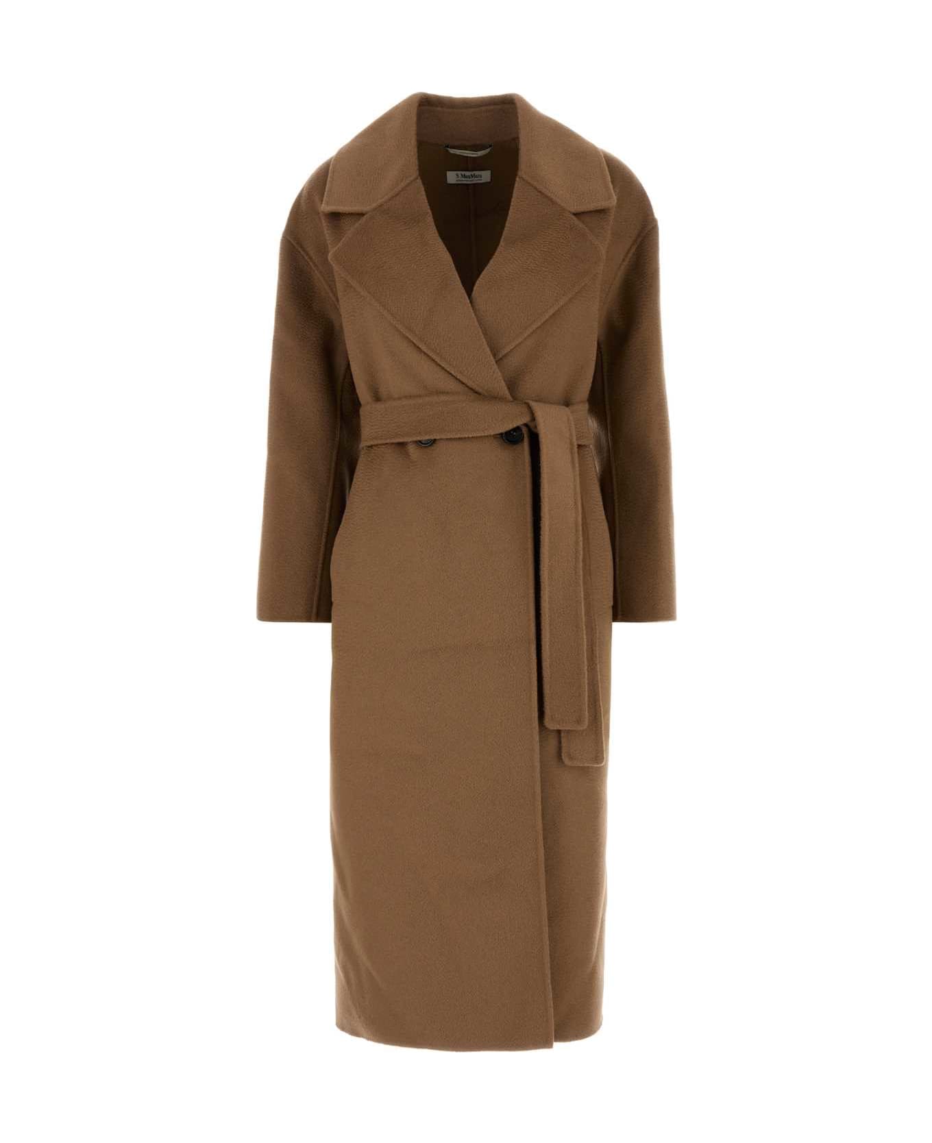 
S Max Mara Camel Wool Blend Manuele Coat - CAMMELLO