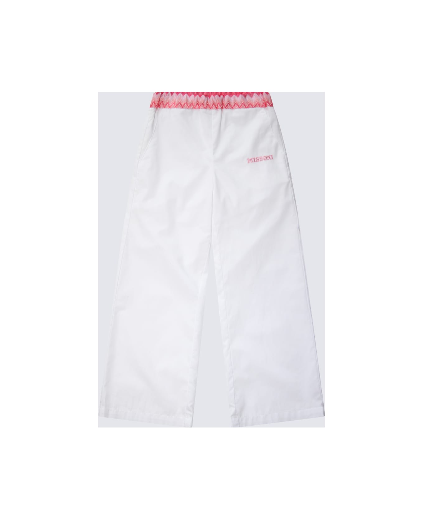 Missoni White Cotton Pants - White ボトムス