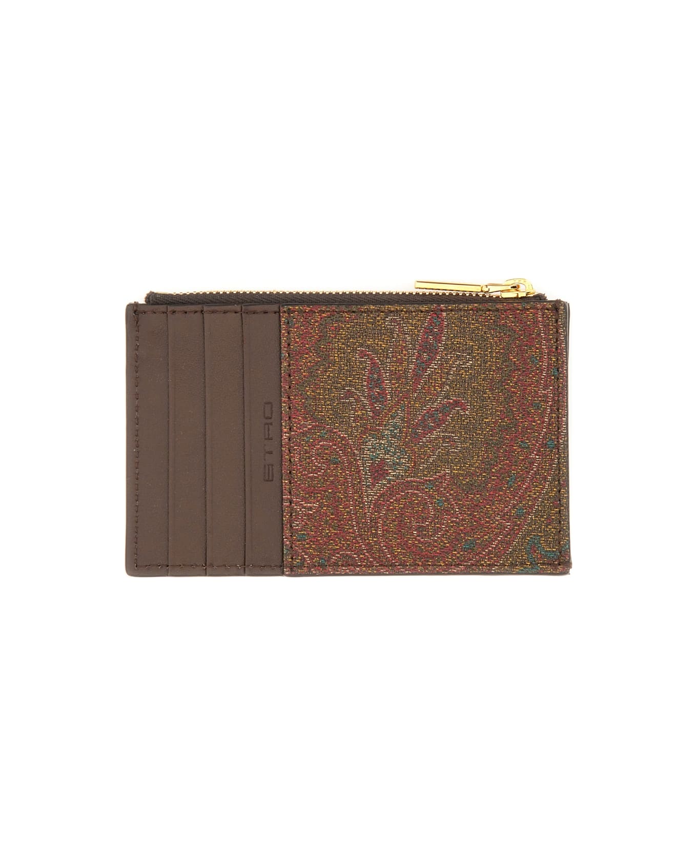 Etro Card Holder "arnica" With Pegasus - BROWN