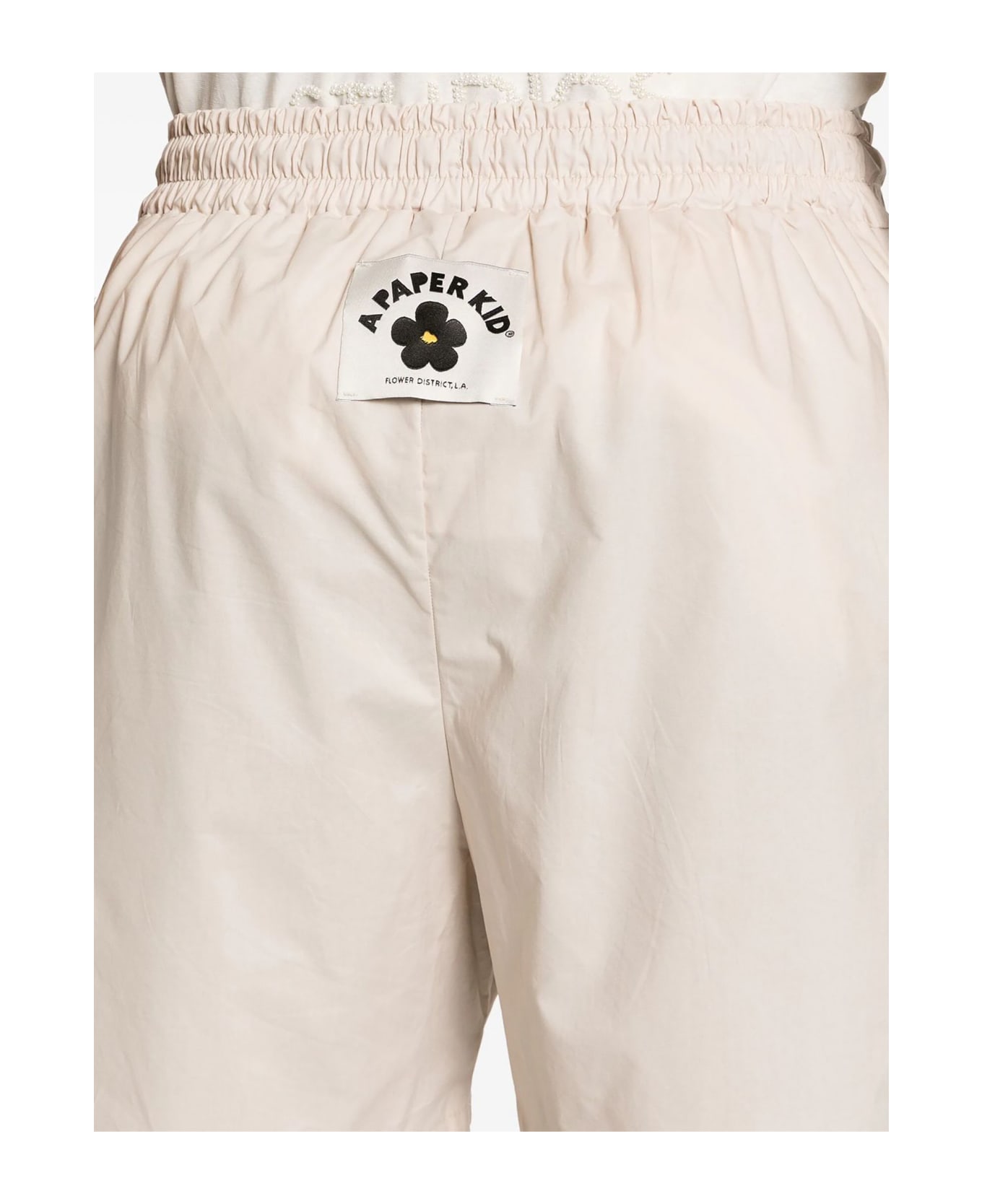A Paper Kid Sand Beige Cotton Shorts