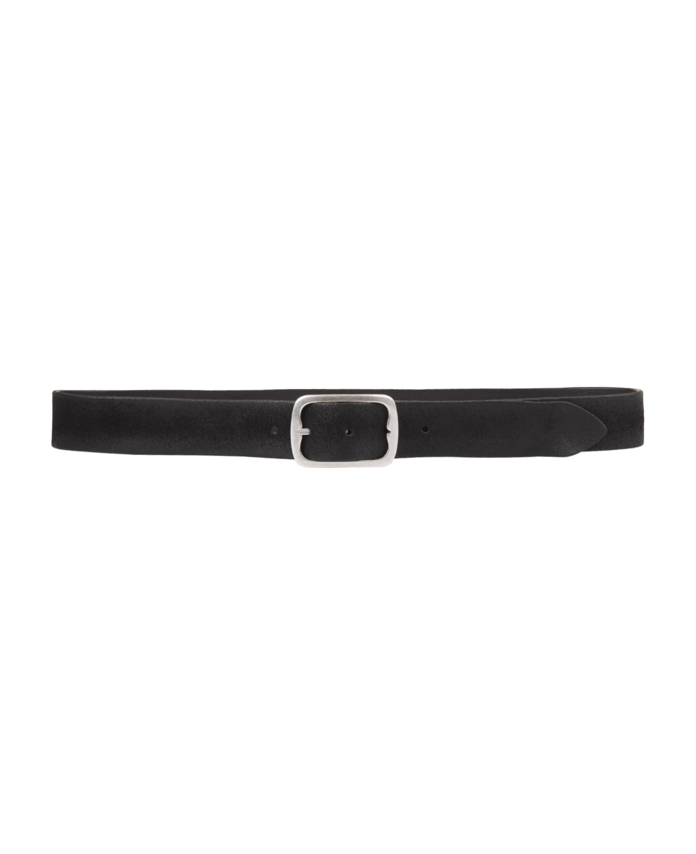 Orciani Reversible Hunting Double Belt In Black Suede - Black
