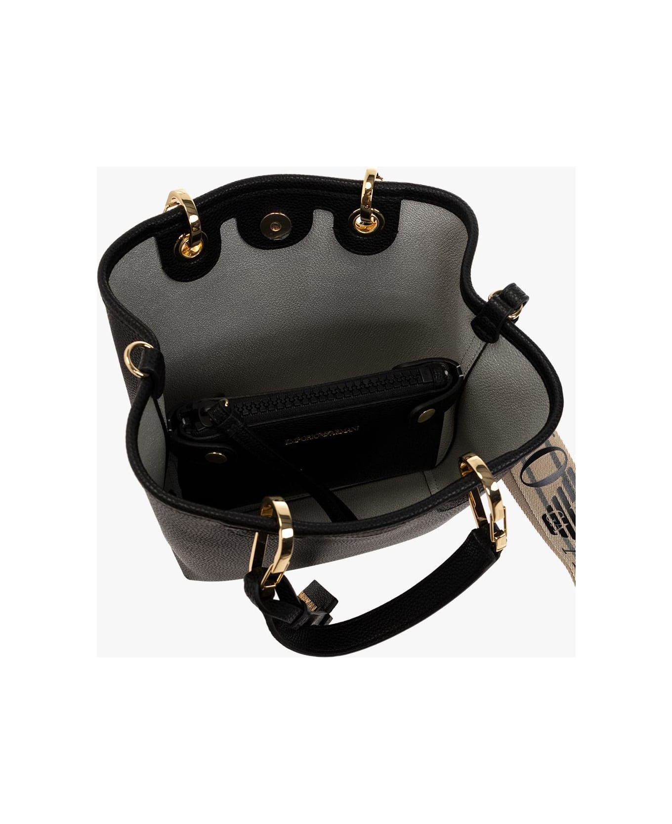 Emporio Armani Shopper Bag With Logo - BLACK トートバッグ