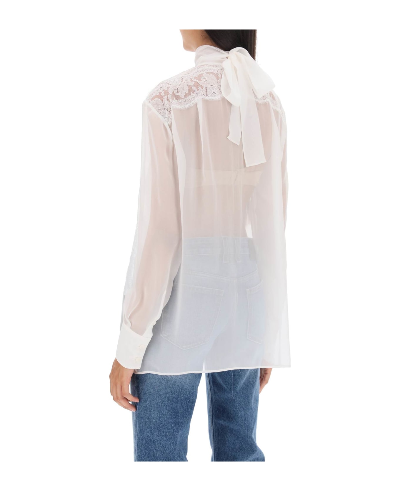 Dolce & Gabbana Beige Cashmere Blend Sweater - BIANCO NATURALE (White)