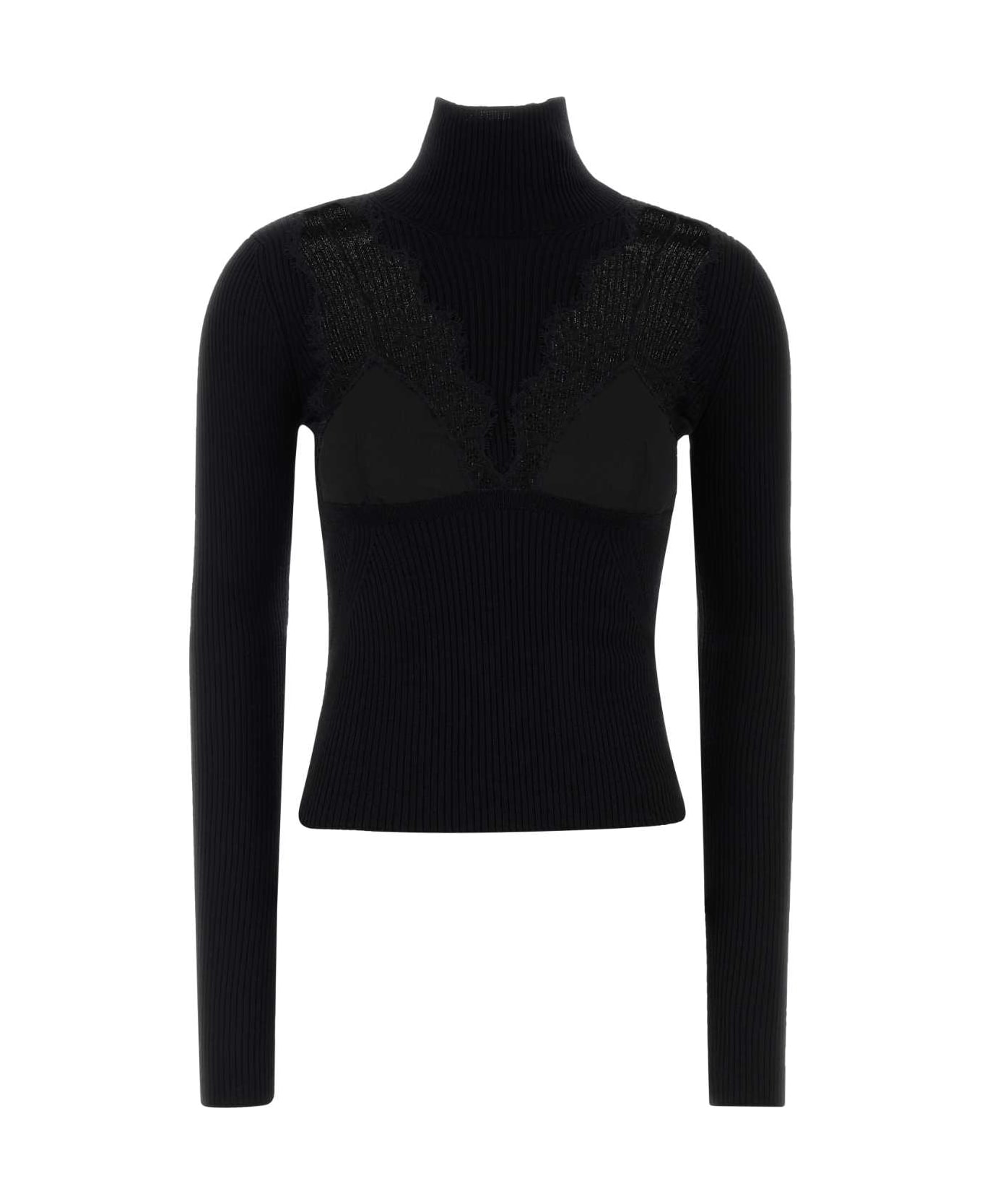 Blumarine Black Wool Blend Sweater - Black