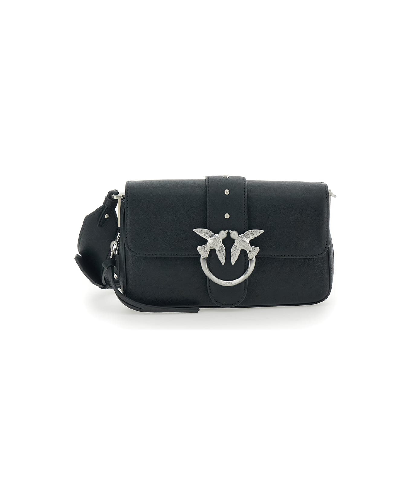 Pinko Mini Love One Slouchy Crossbody Bag - Black