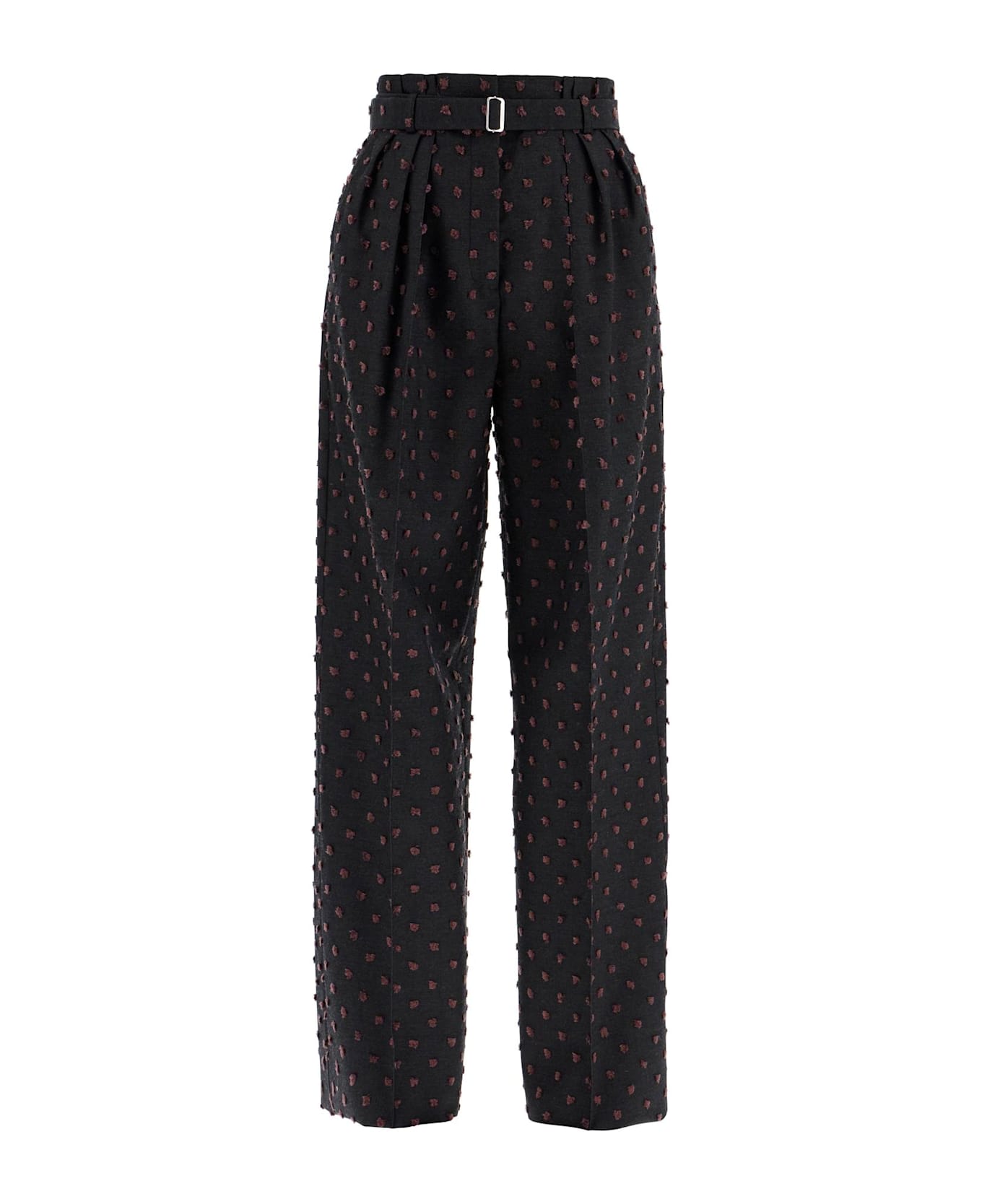 Lanvin Wide Plumetis Trousers - GRIS/MARRON FONCÉ (Grey)