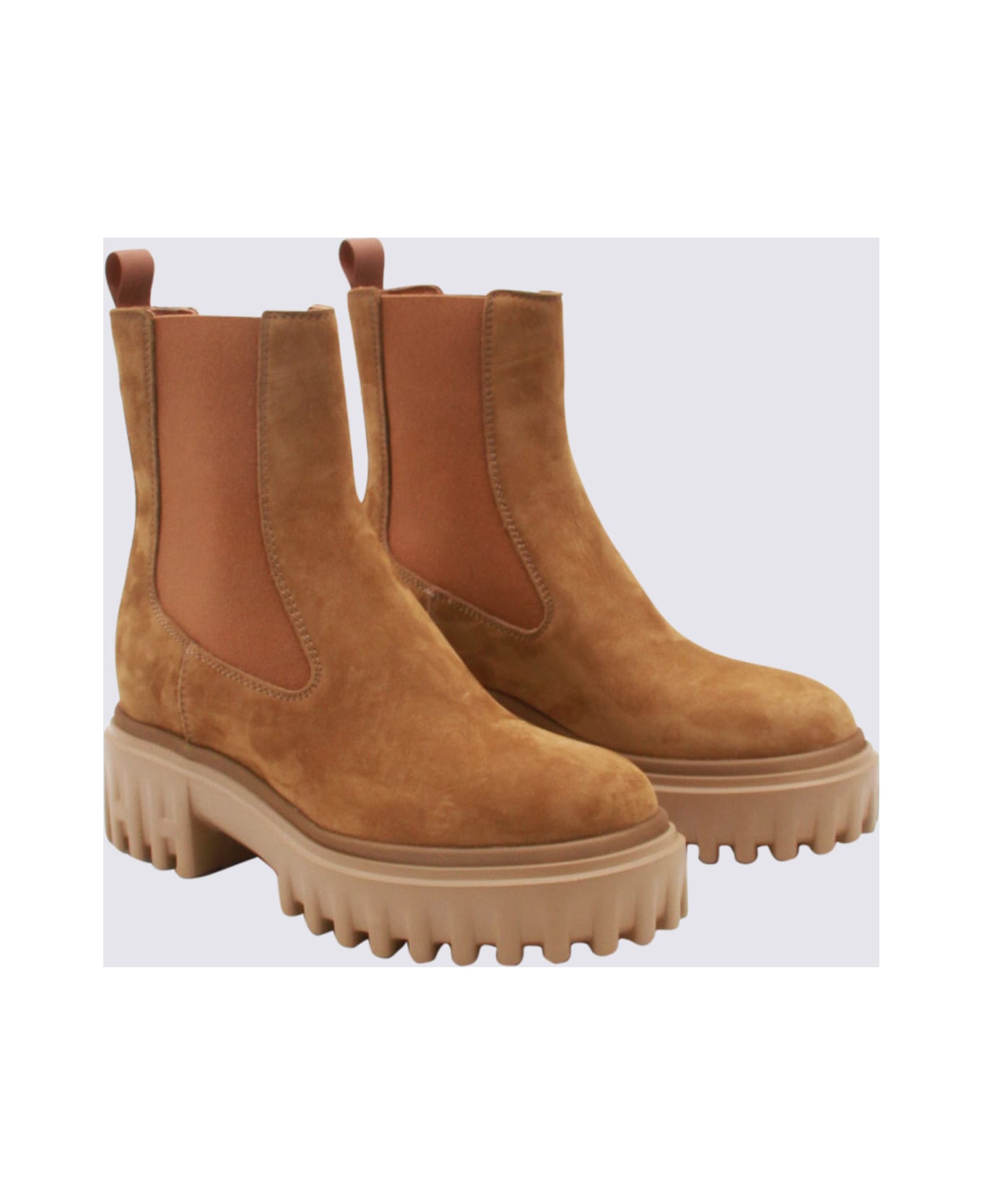 Hogan Brown Leather Chelsea Boots - Brown