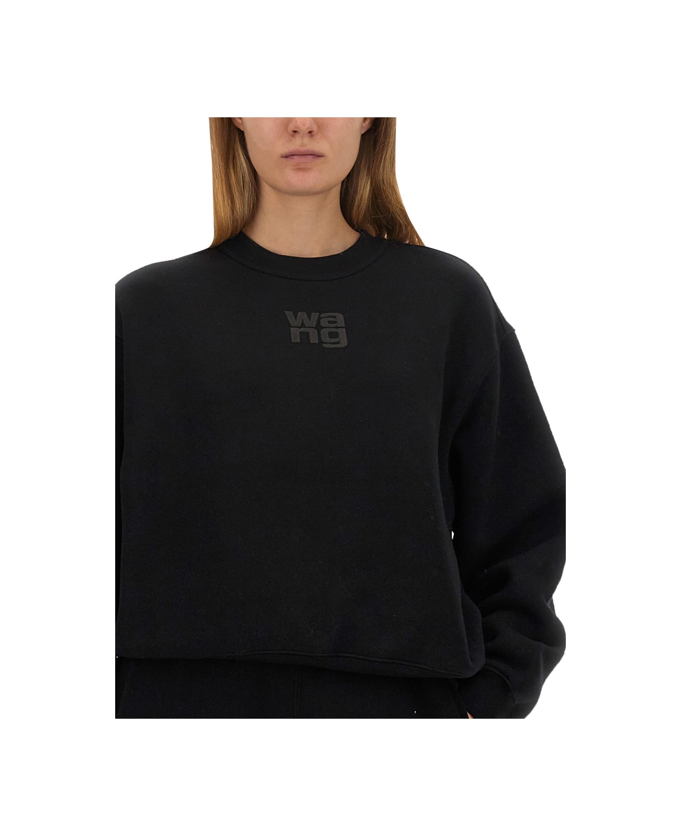T by Alexander Wang Essential Sweatshirt - BLACK フリース