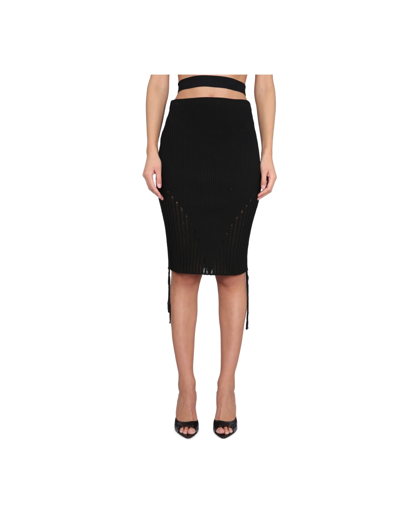 ANDREĀDAMO Midi Skirt - BLACK